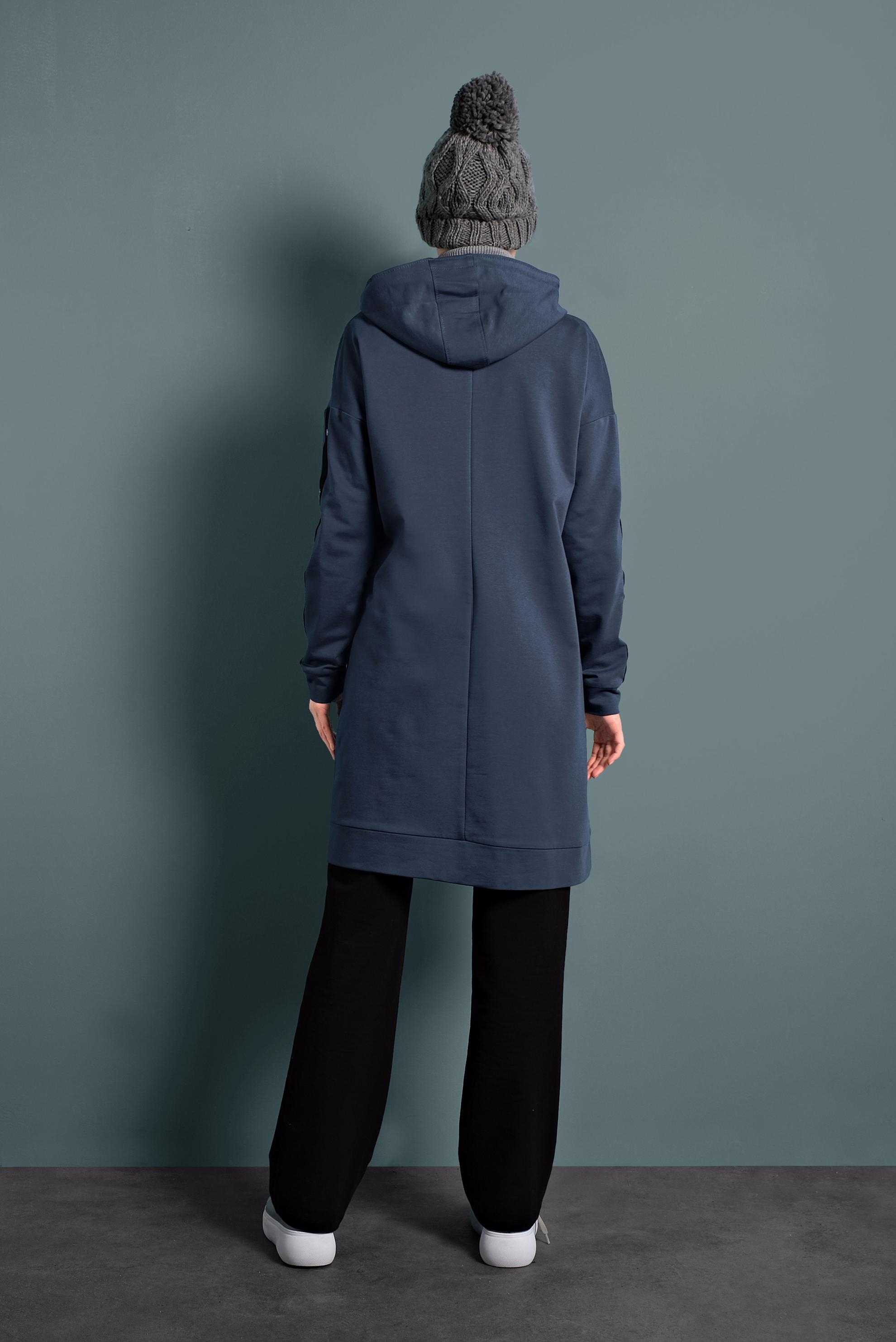 Vêtements hijab BLEU MARINE SURVÊTEMENT EN COTON À ZIPPÉ 40343