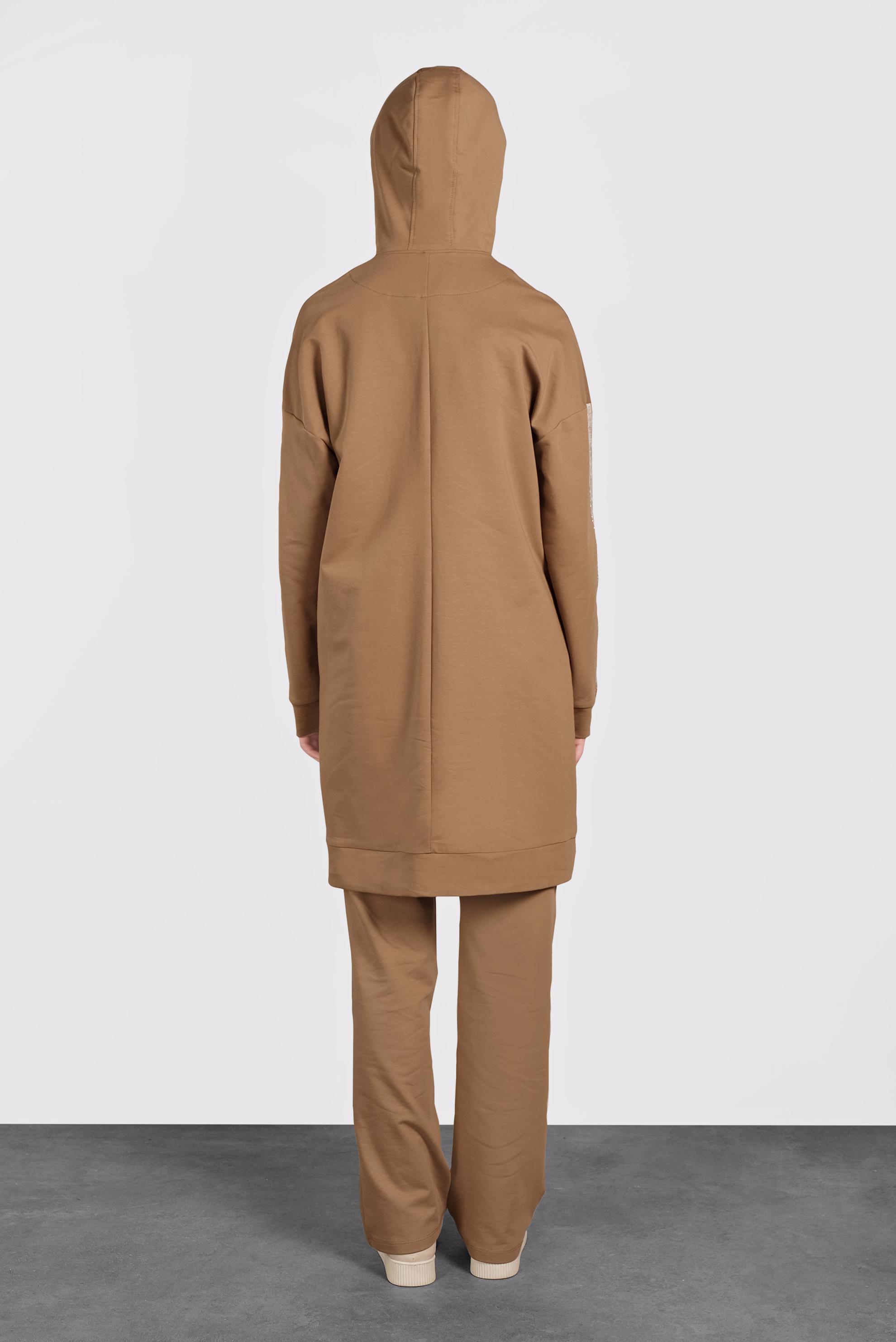 Tesettür giyim TABA ŞERİTLİ EŞOFMAN TAKIMI 40344