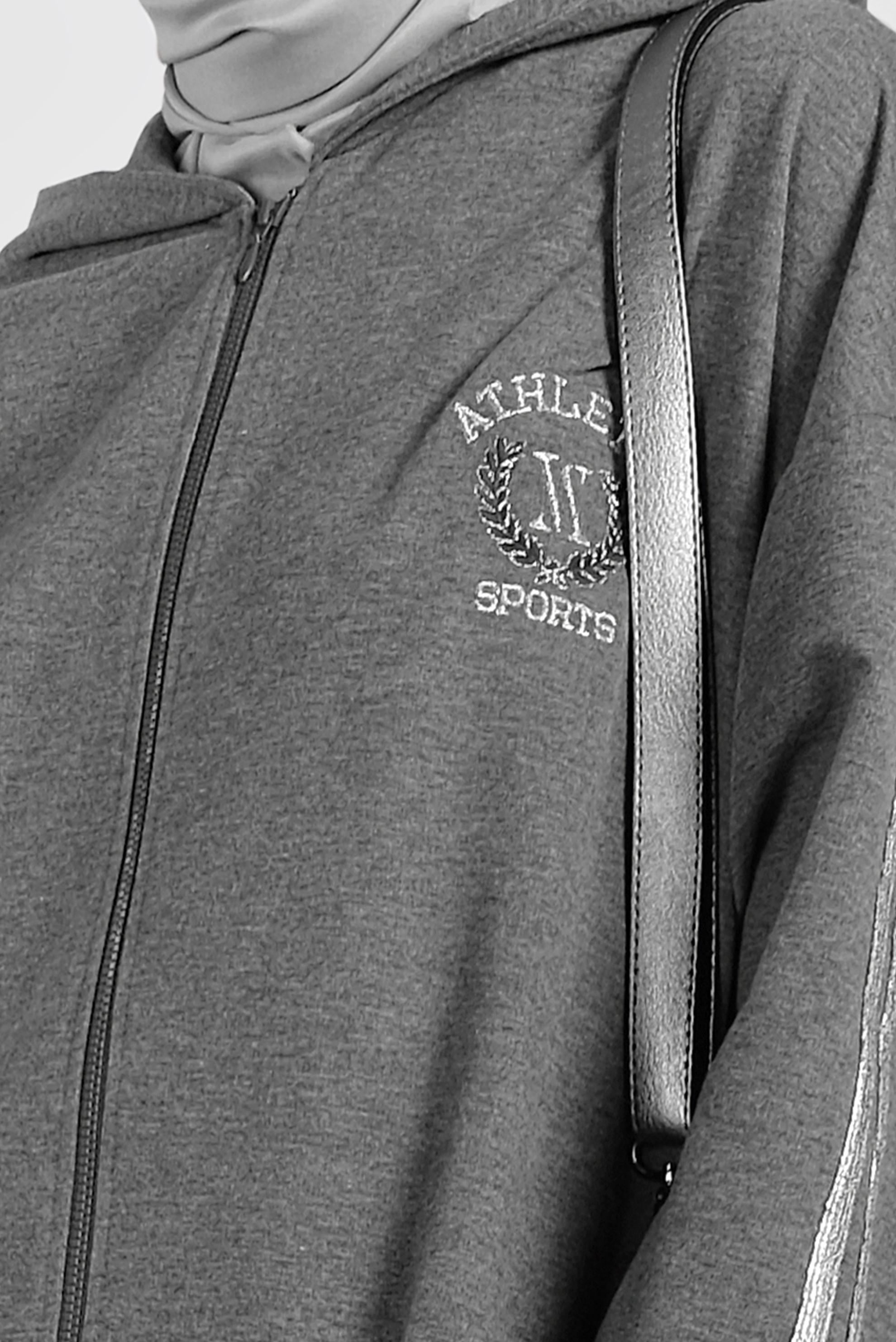 Tesettür giyim GRİ ŞERİTLİ EŞOFMAN TAKIMI 40344