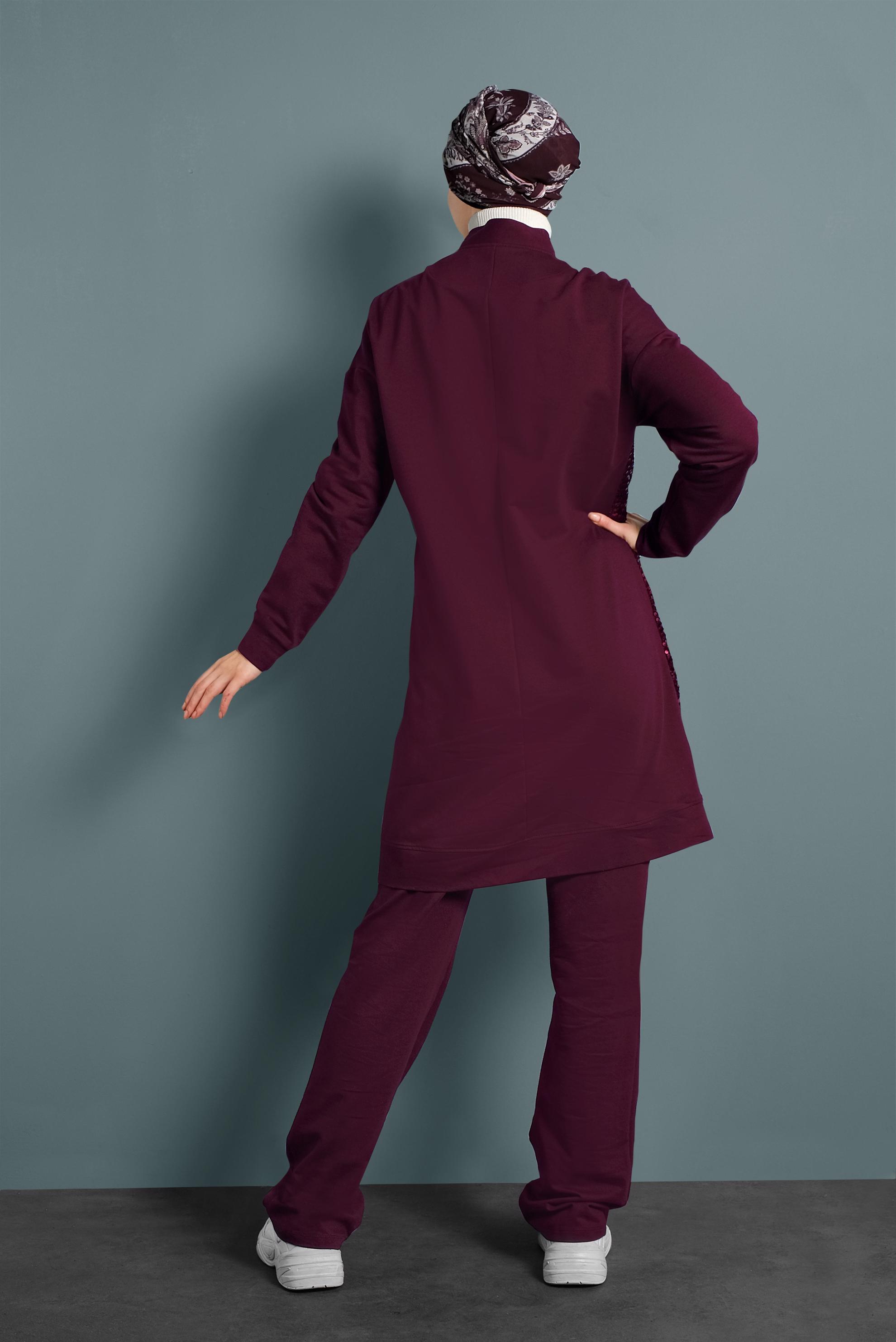 Vêtements hijab PRUNE SURVÈTEMENT À SEQUINS 40348