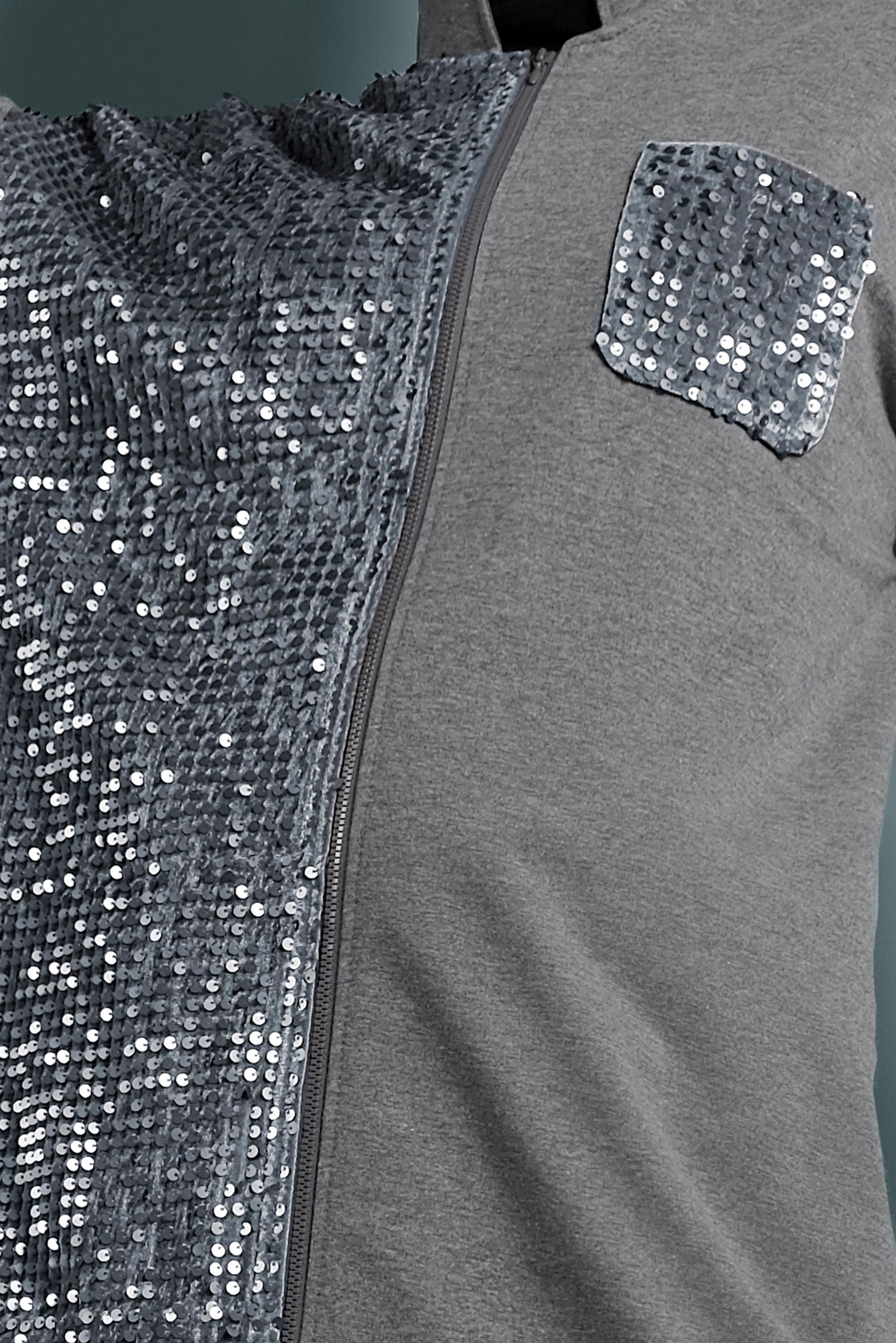 Hijab clothing GREY SEQUINED TRACKSUIT 40348 
