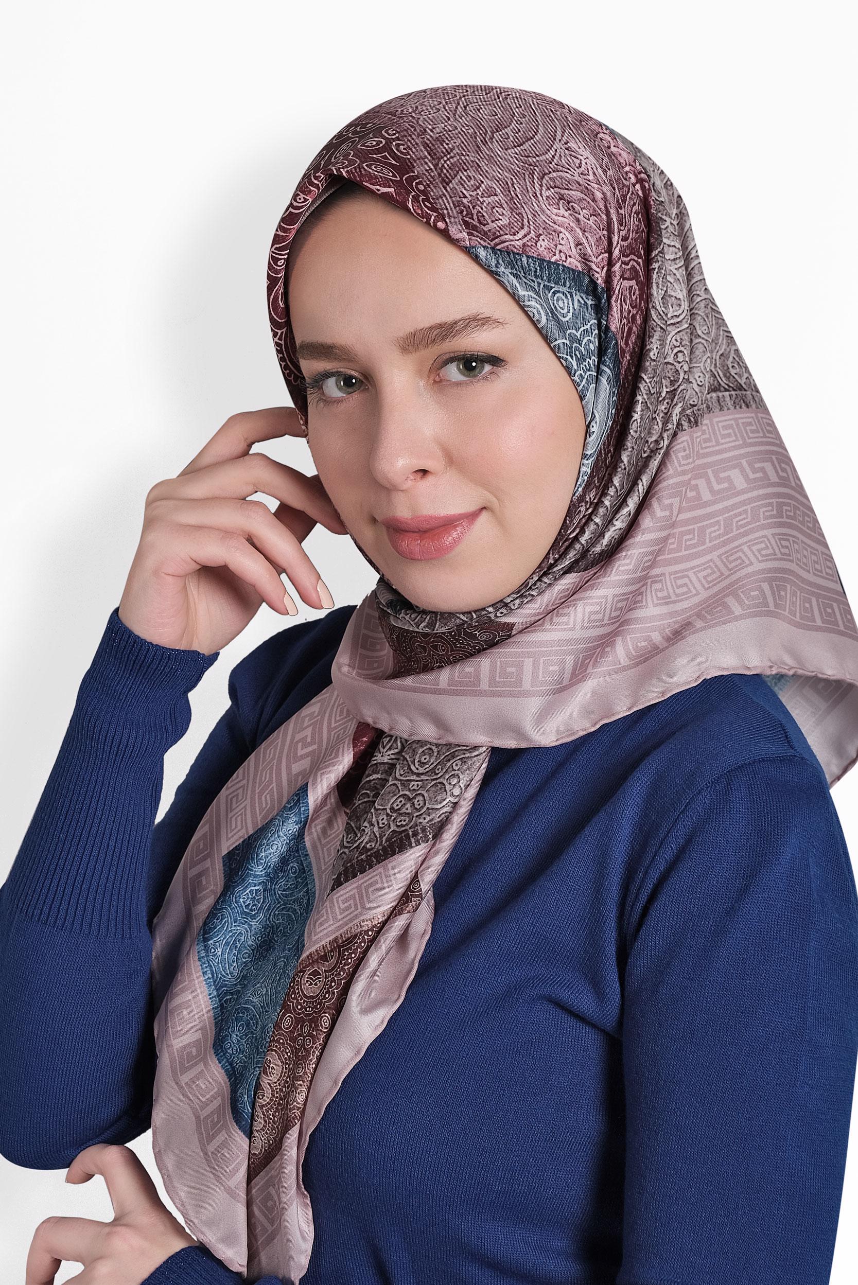 Tesettür giyim PUDRA ALVİNA DİJİTAL EŞARP 8003 