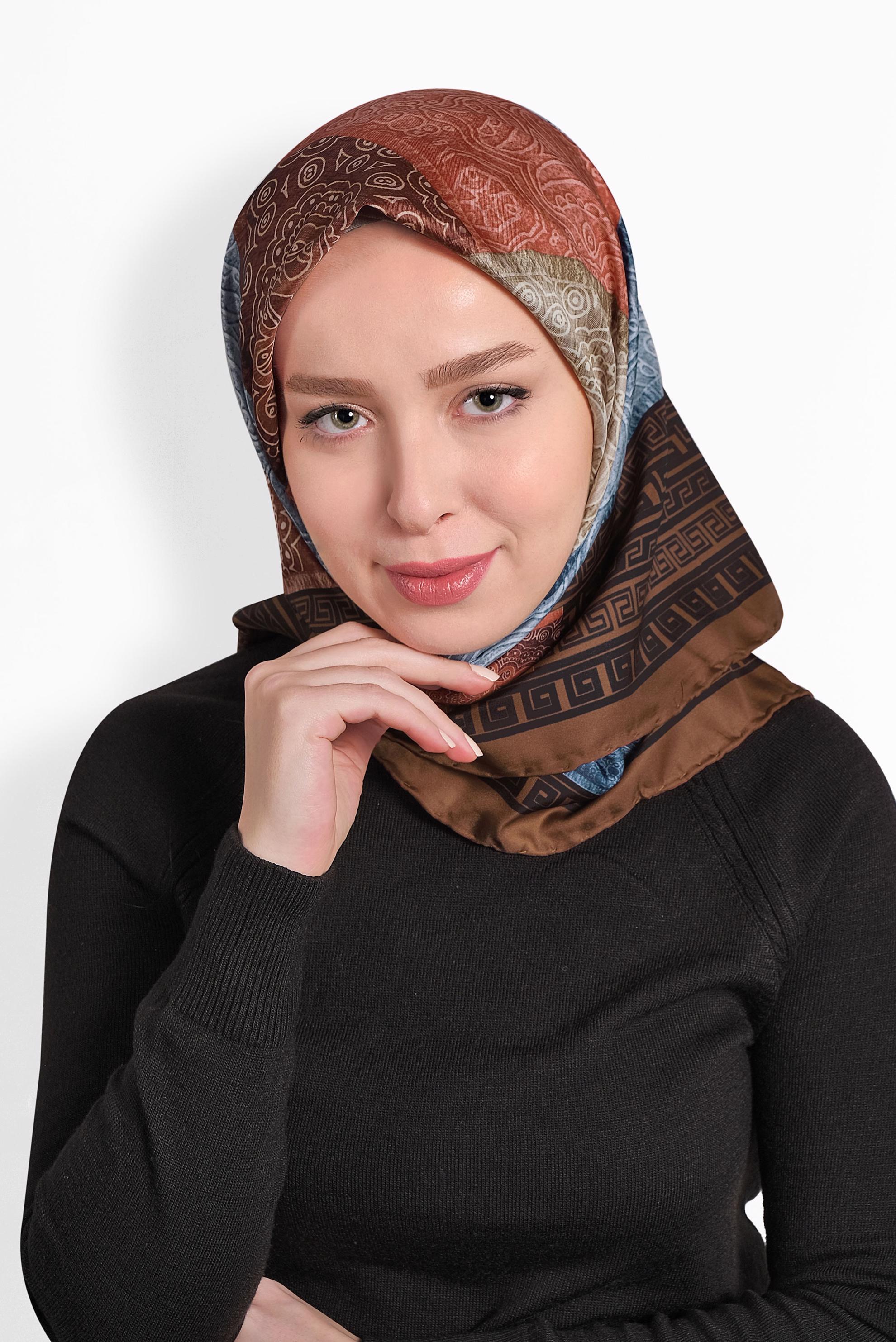 Tesettür giyim TABA ALVİNA DİJİTAL EŞARP 8003 