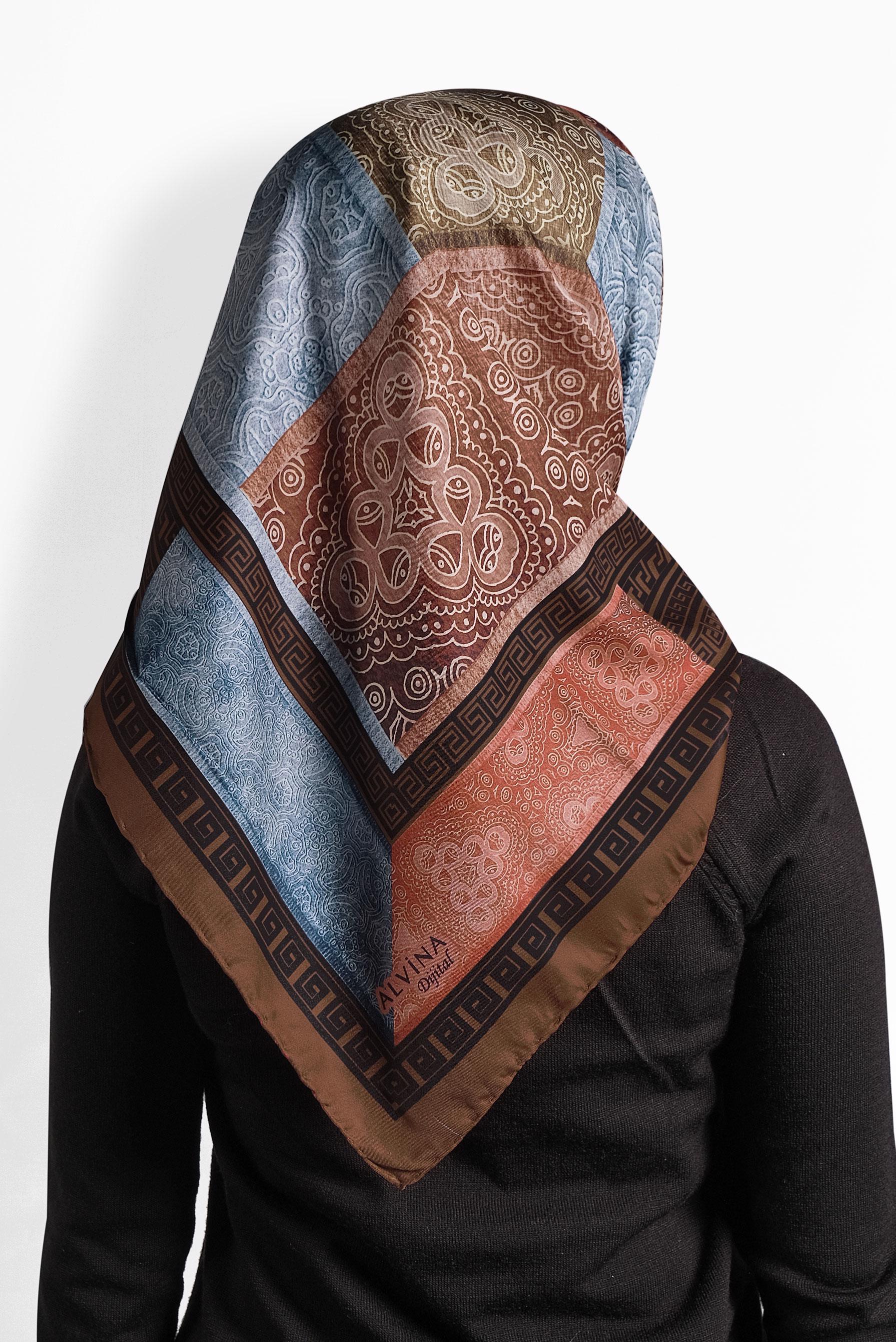 Tesettür giyim TABA ALVİNA DİJİTAL EŞARP 8003 