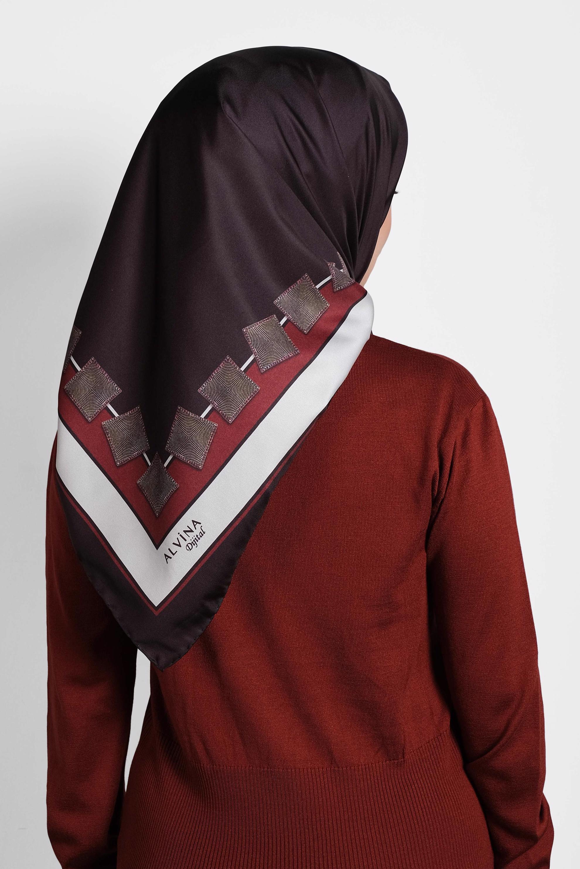 Tesettür giyim SİYAH ALVİNA DİJİTAL EŞARP 8004 