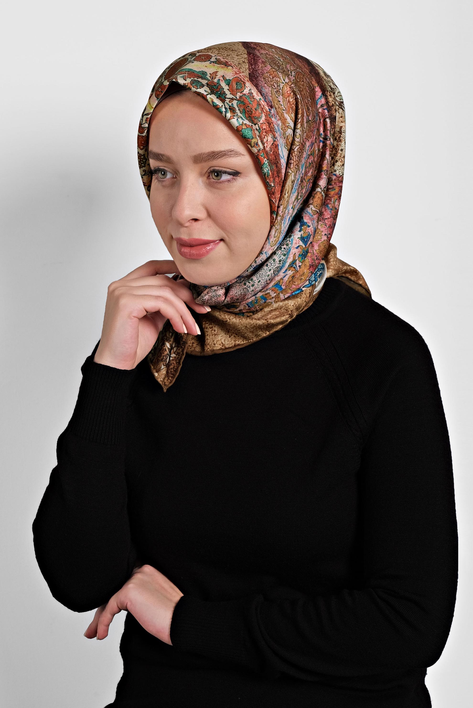 Tesettür giyim ALTIN ALVİNA DİJİTAL EŞARP 8005 