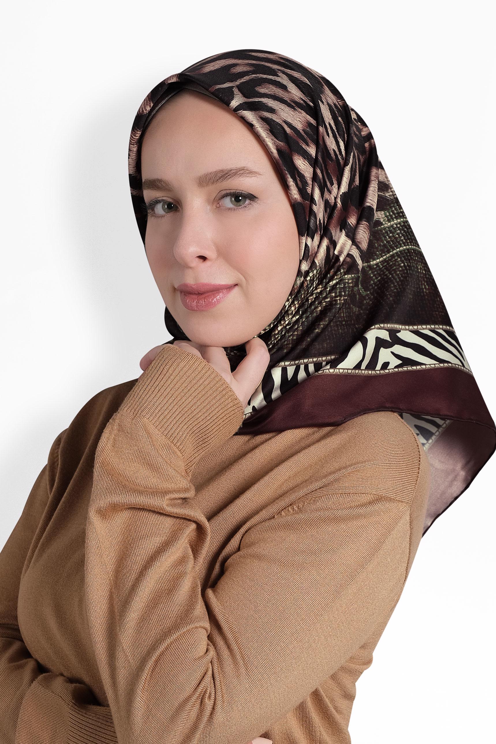 Tesettür giyim BORDO ALVİNA DİJİTAL EŞARP 8006 