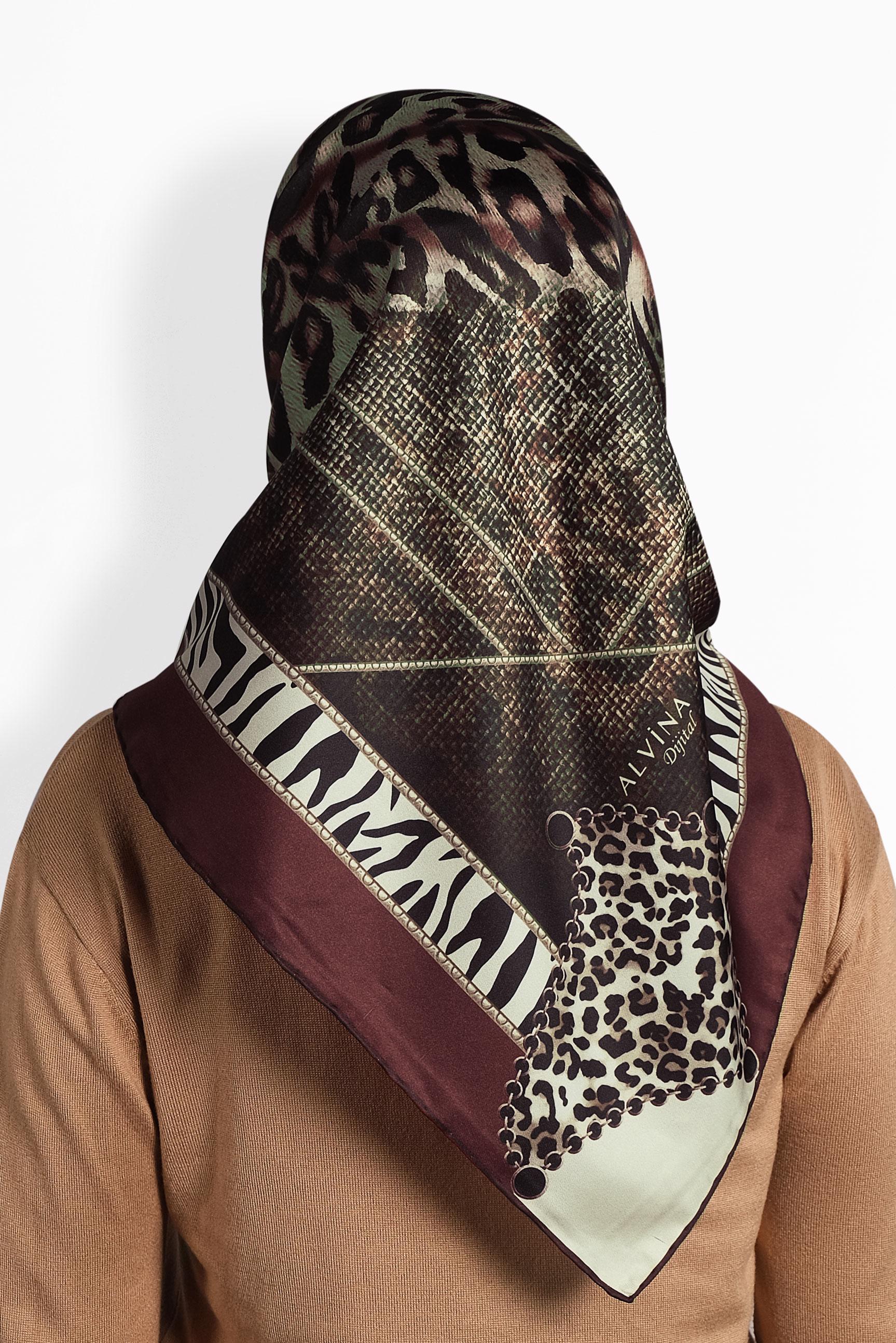 Tesettür giyim BORDO ALVİNA DİJİTAL EŞARP 8006 