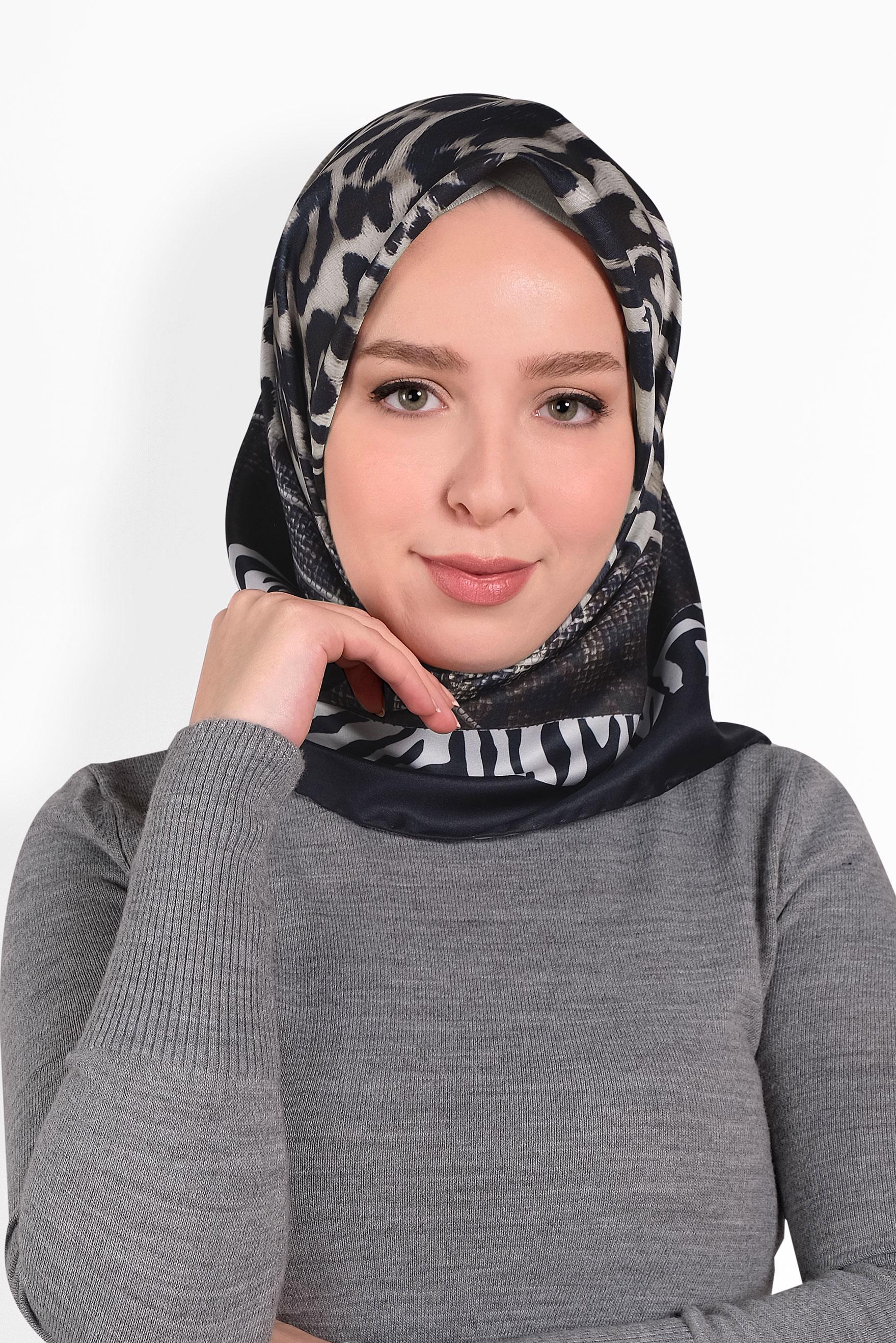 Tesettür giyim LACİVERT ALVİNA DİJİTAL EŞARP 8006 