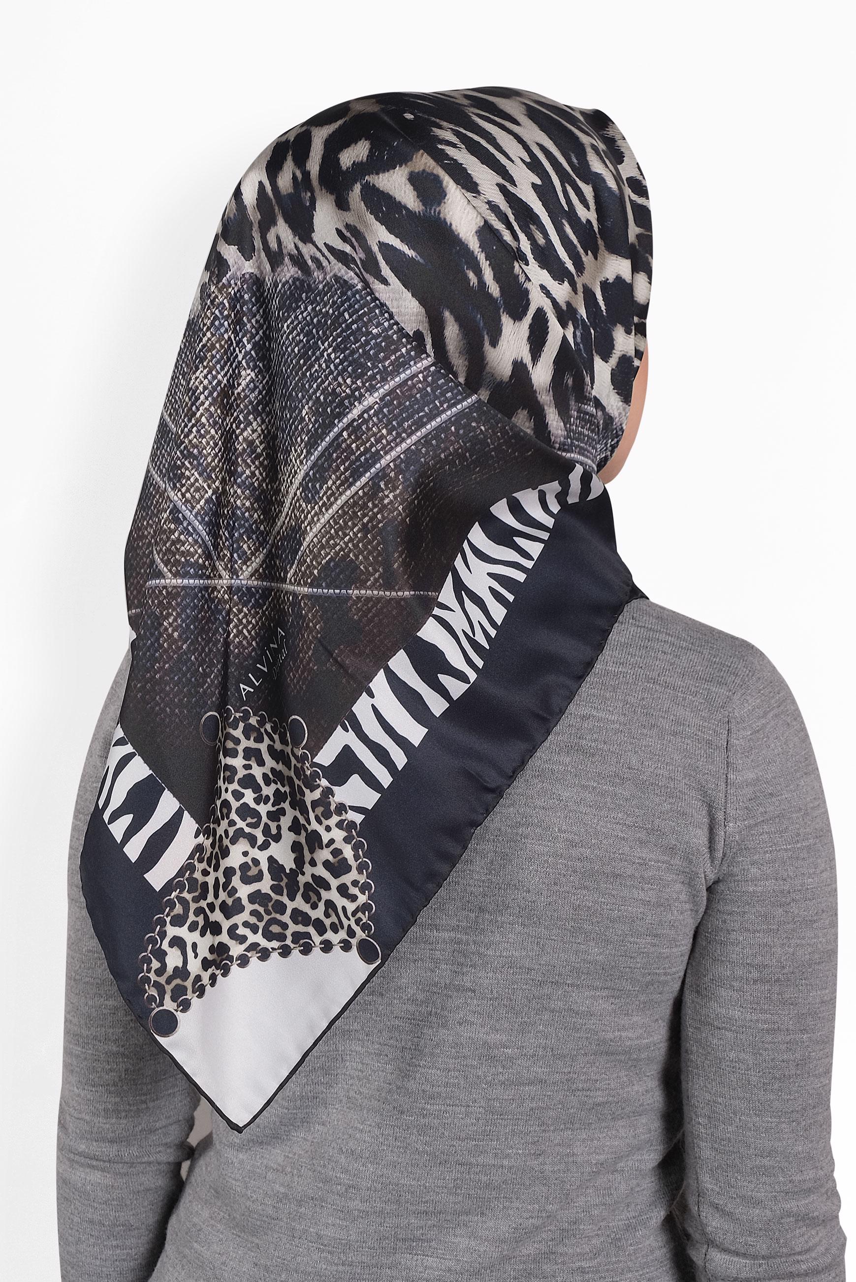 Tesettür giyim LACİVERT ALVİNA DİJİTAL EŞARP 8006 