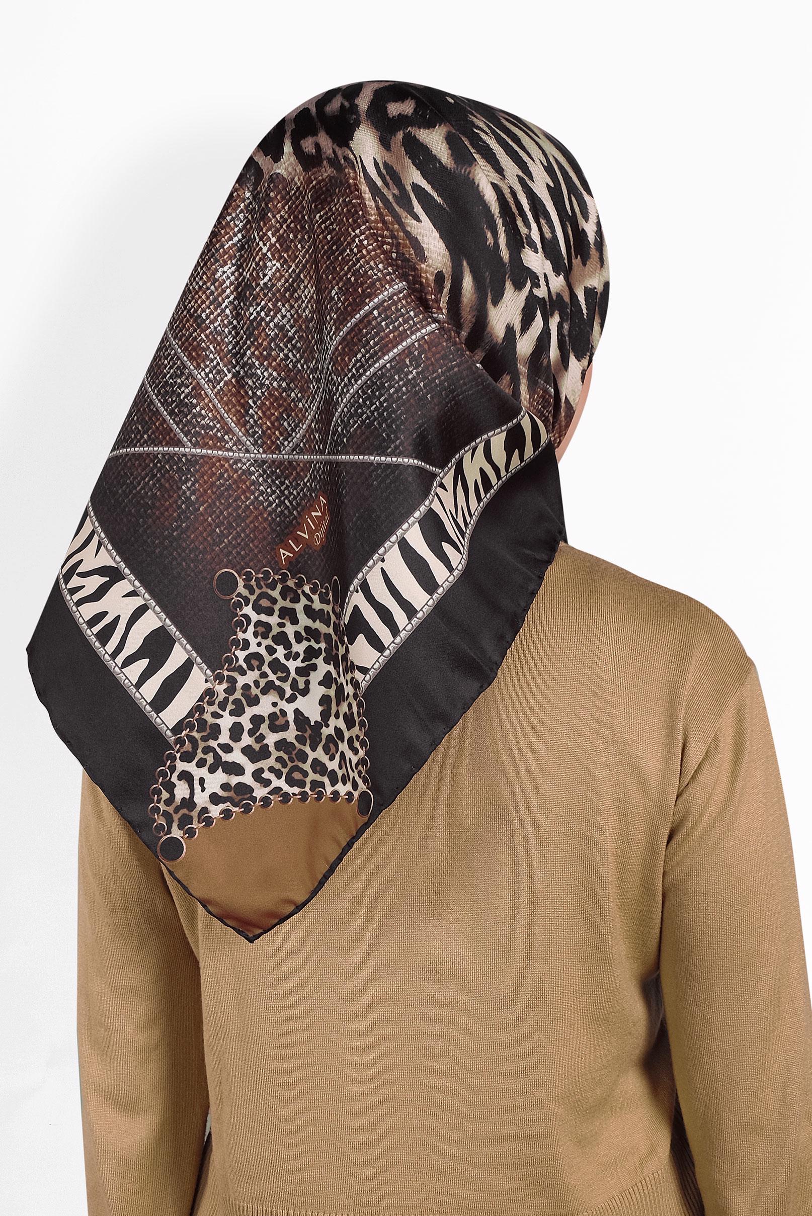 Tesettür giyim SİYAH ALVİNA DİJİTAL EŞARP 8006 