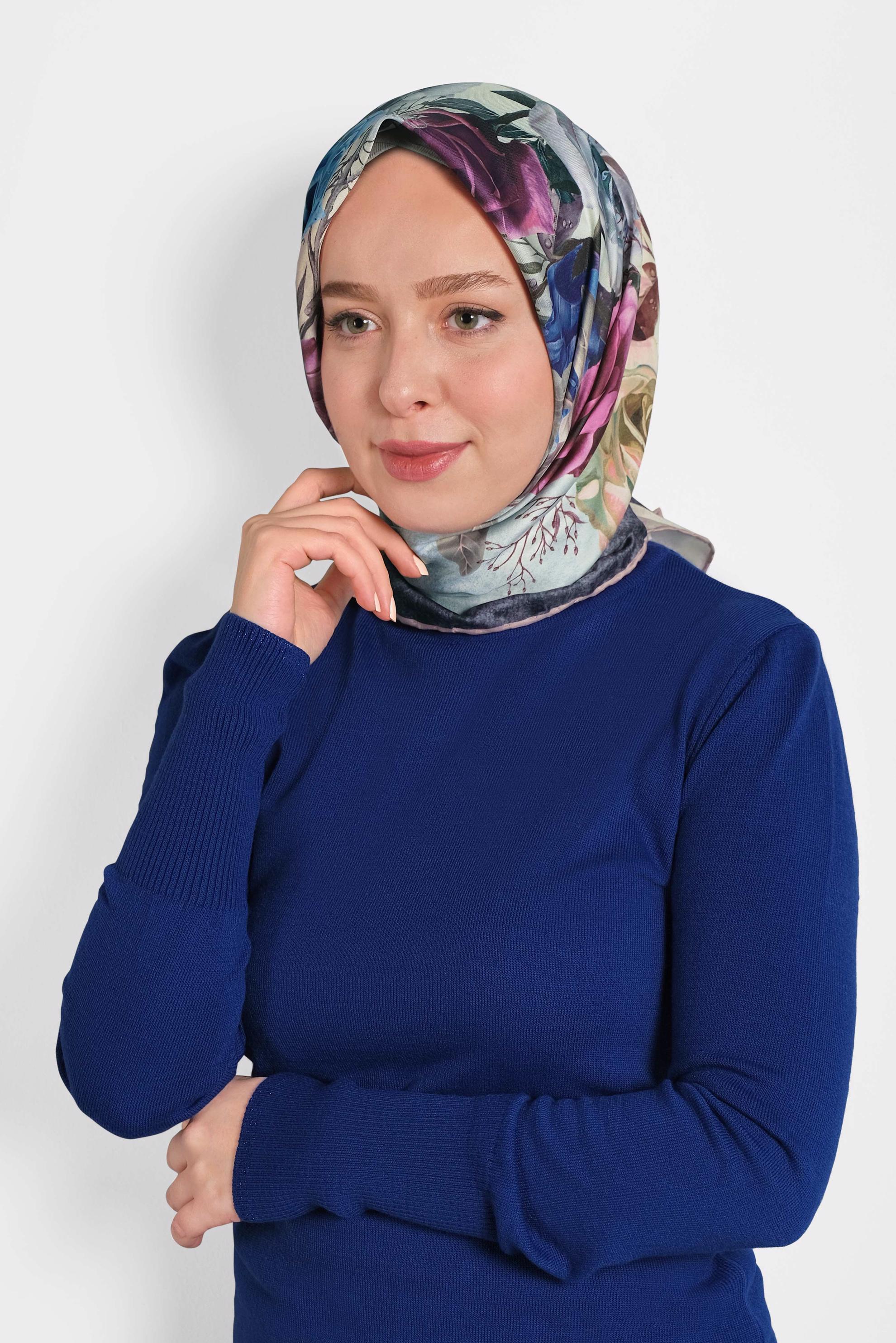 Tesettür giyim PUDRA ALVİNA DİJİTAL EŞARP 8008 