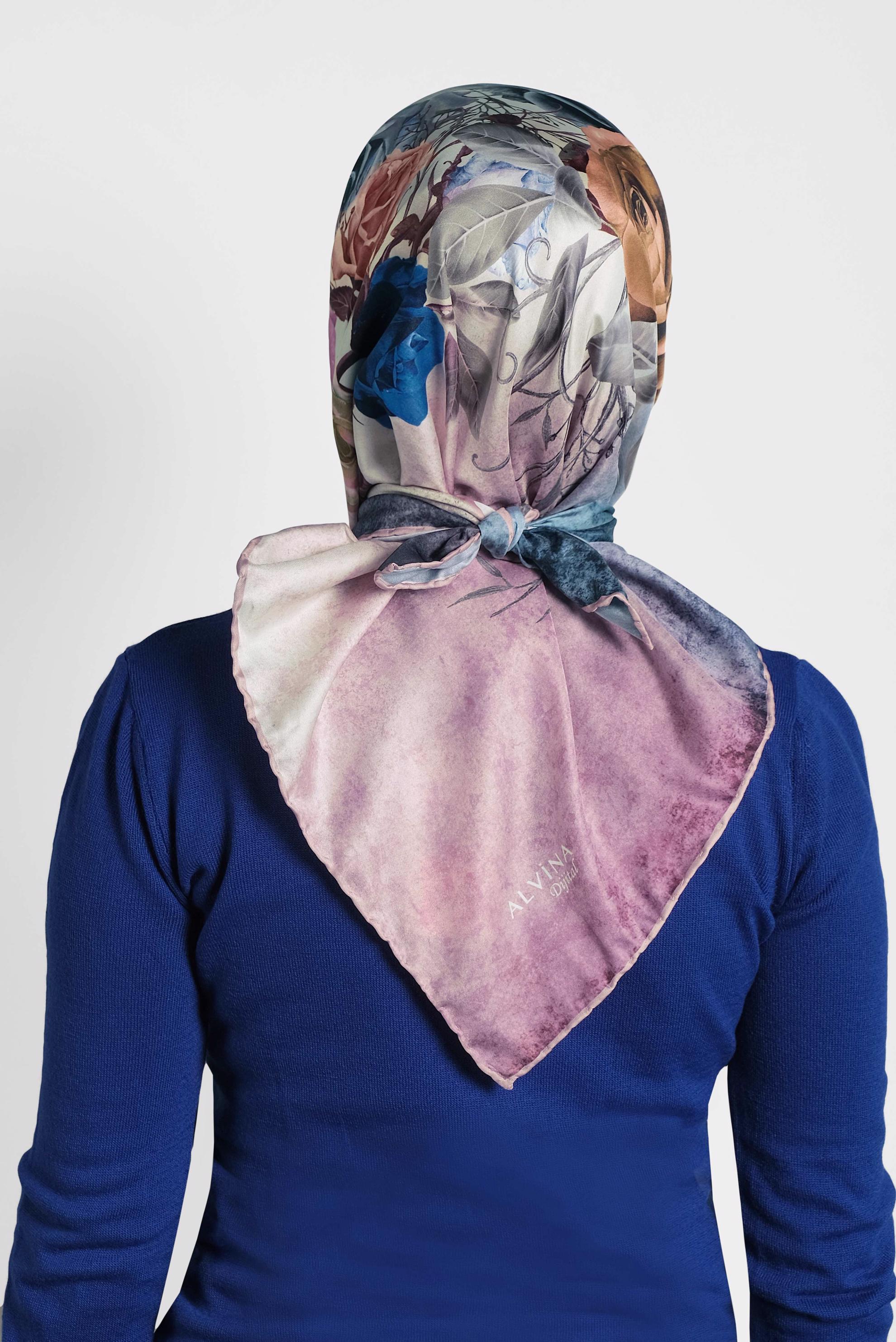 Tesettür giyim PUDRA ALVİNA DİJİTAL EŞARP 8008 