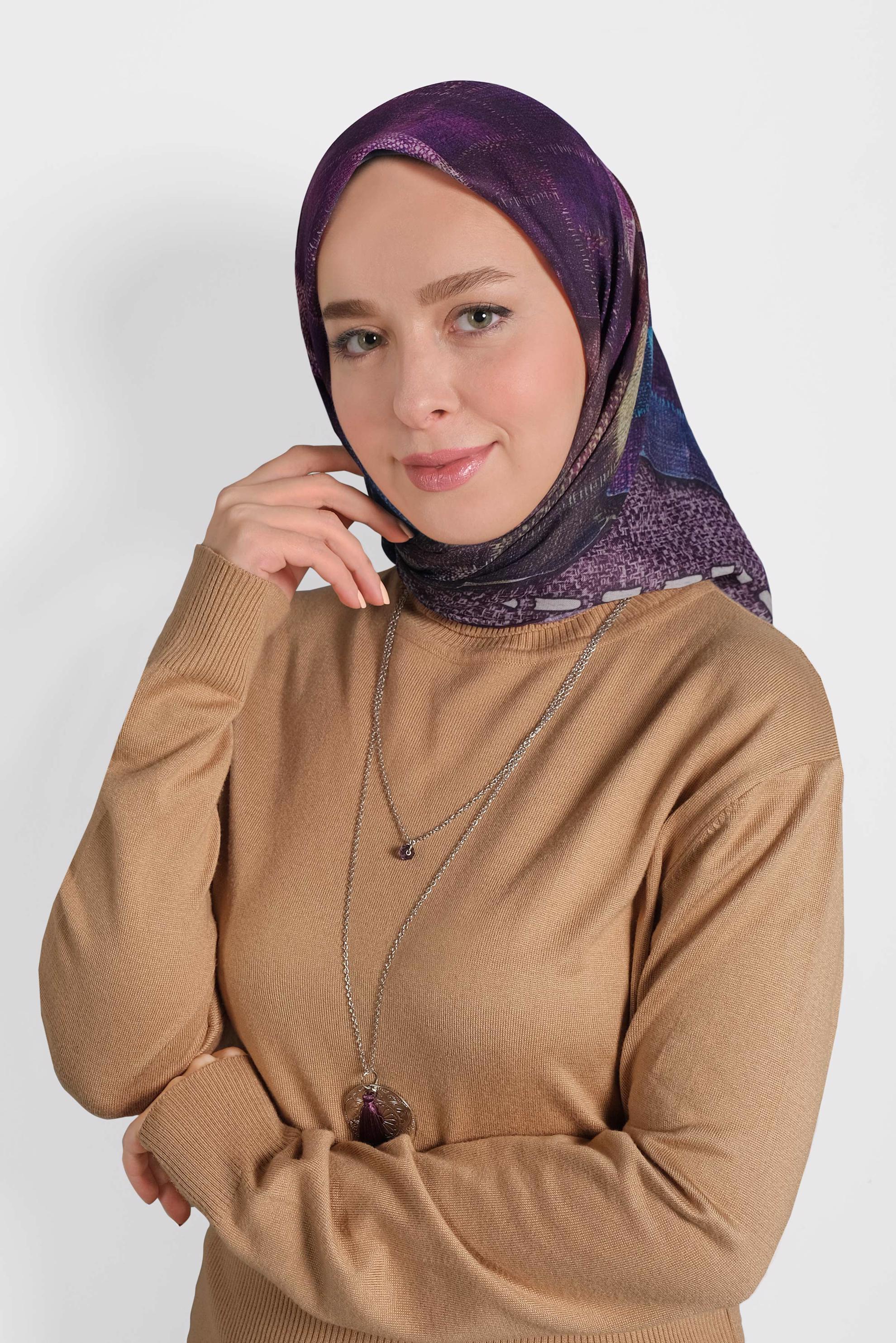Tesettür giyim MÜRDÜM ALVİNA DİJİTAL EŞARP 8009 