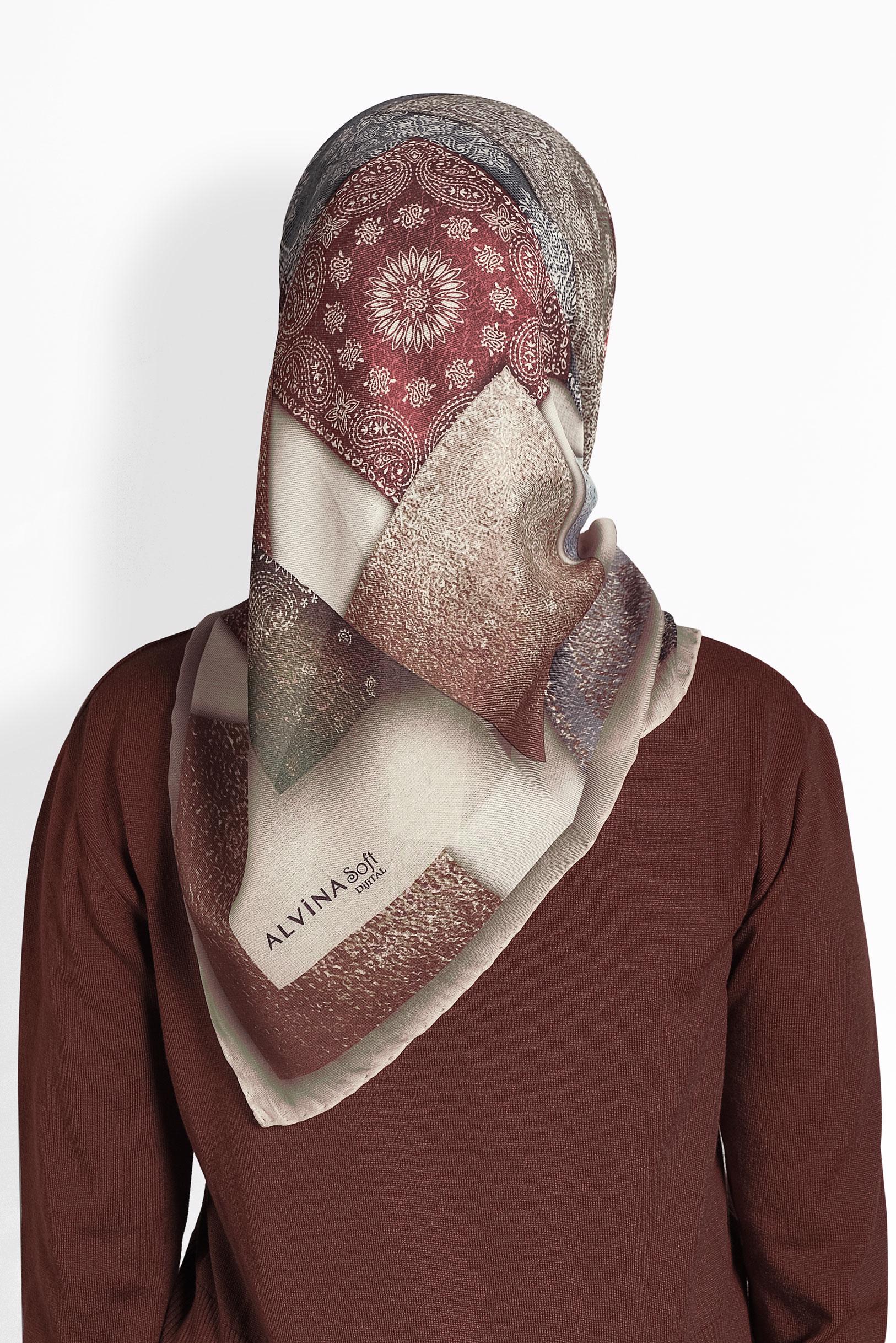 Hijab clothing POWDER PATTERNED SCARF 8010 