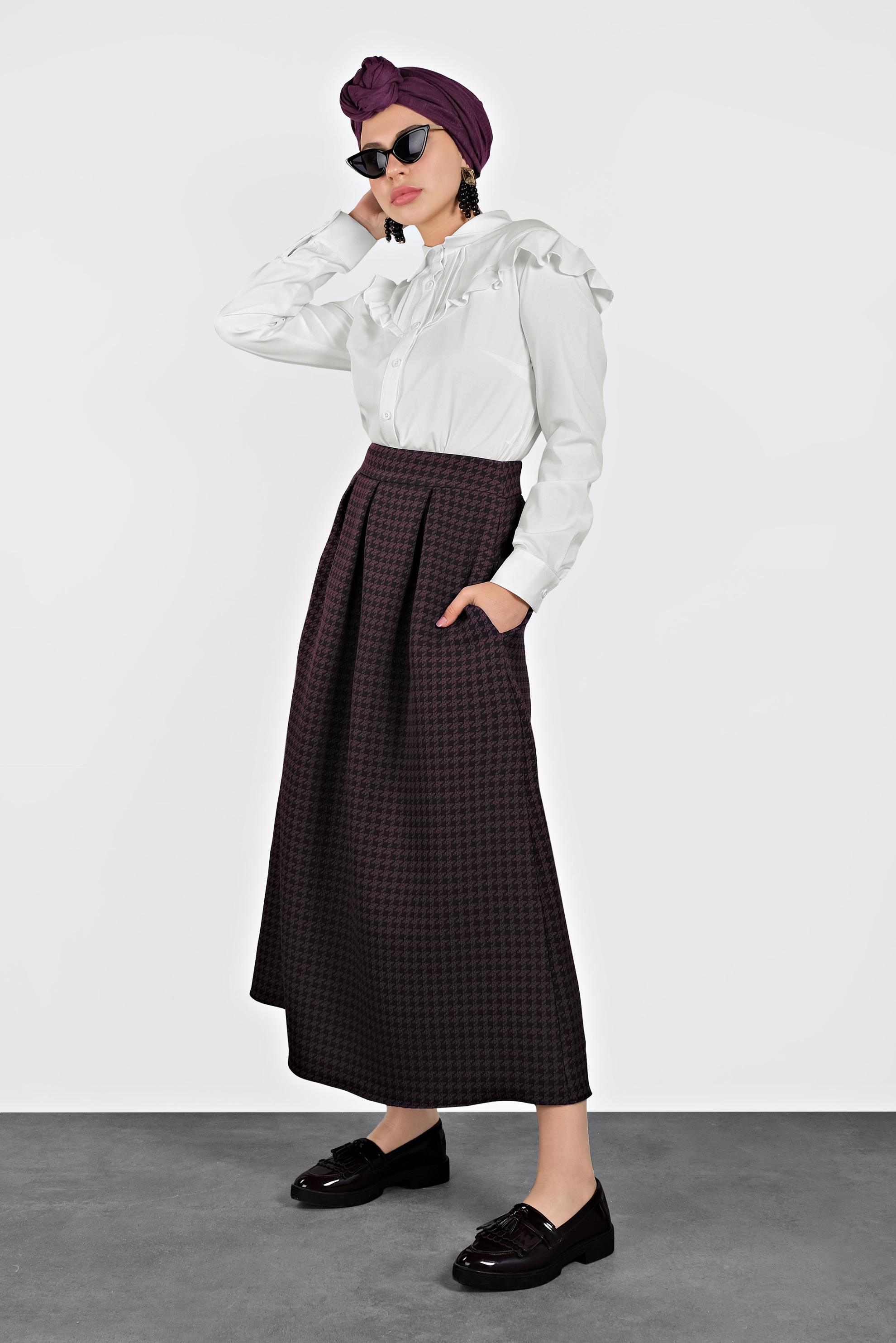 Hijab clothing DAMSON HOUNDSTOOTH SKIRT 60044