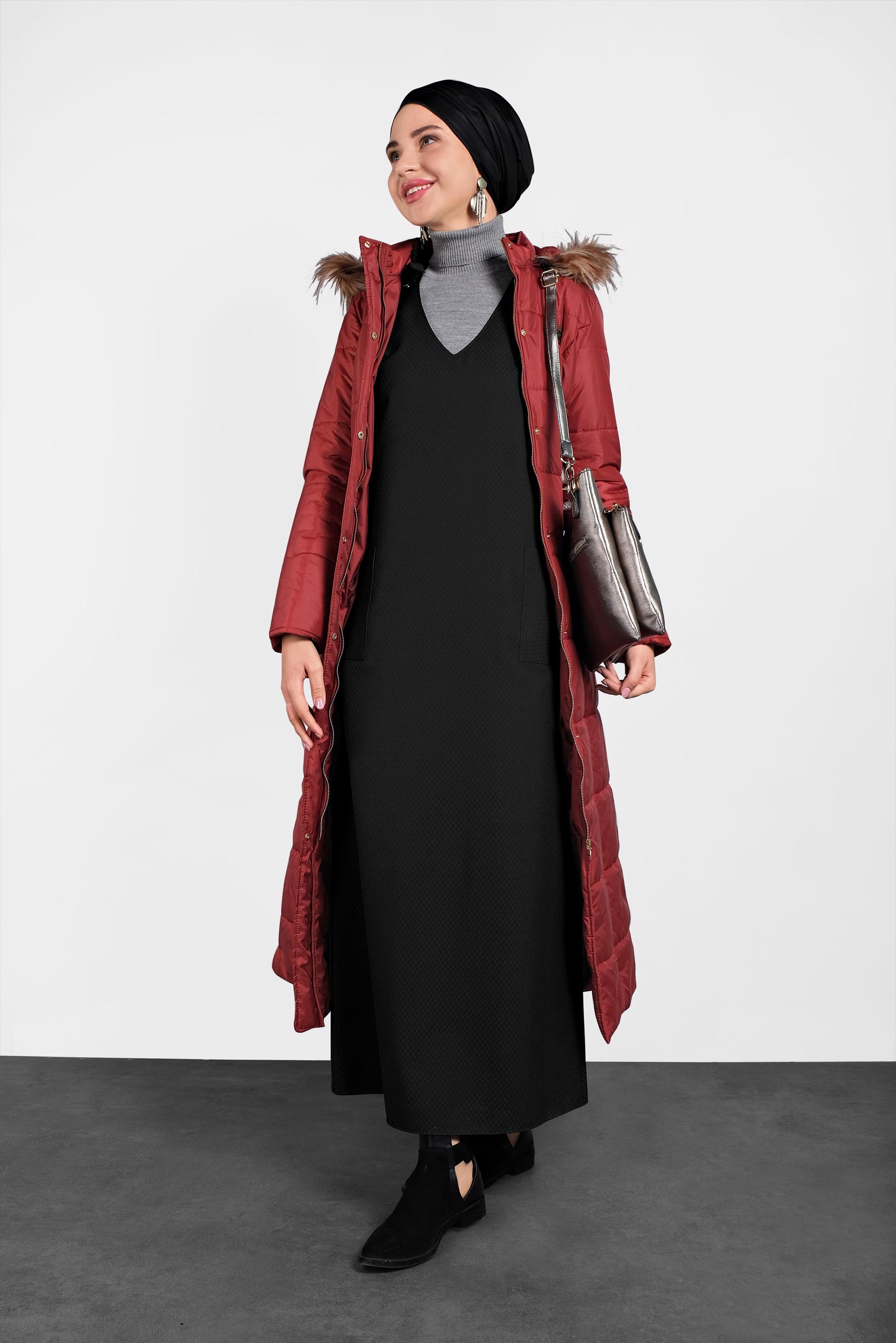 Tesettür giyim SİYAH OMUZLARI BAĞCIKLI JİLE 40414