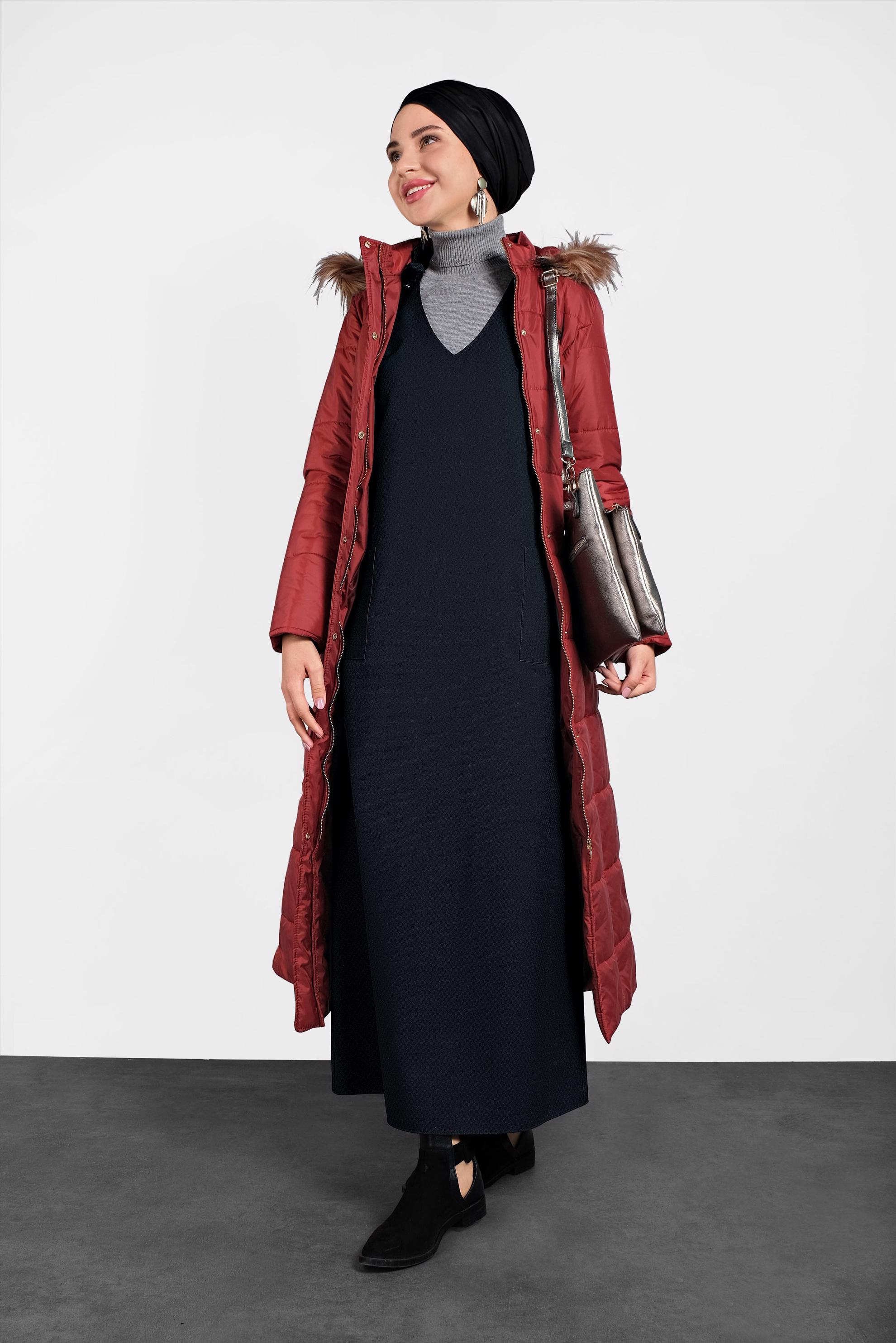 Tesettür giyim LACİVERT OMUZLARI BAĞCIKLI JİLE 40414