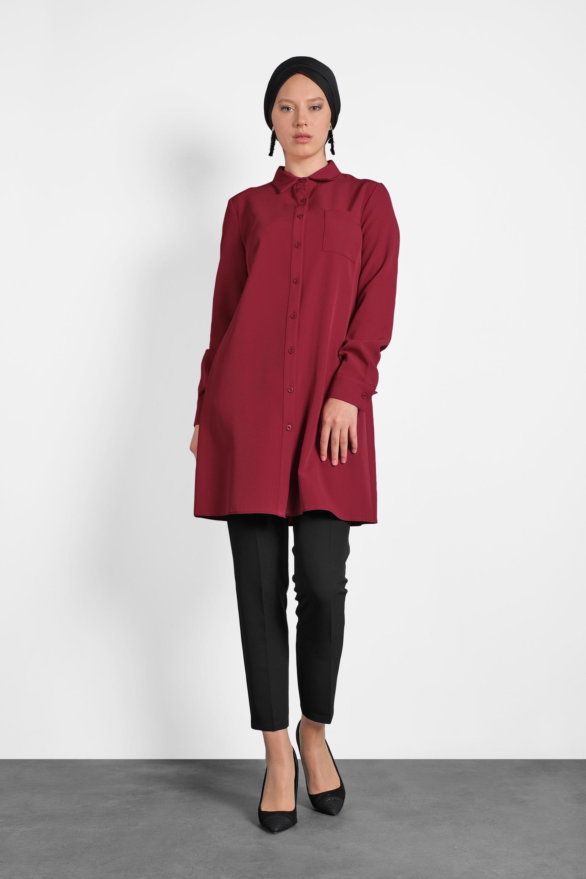 Tesettür giyim SİYAH DÜĞMELİ HAVUÇ PANTOLON 70009