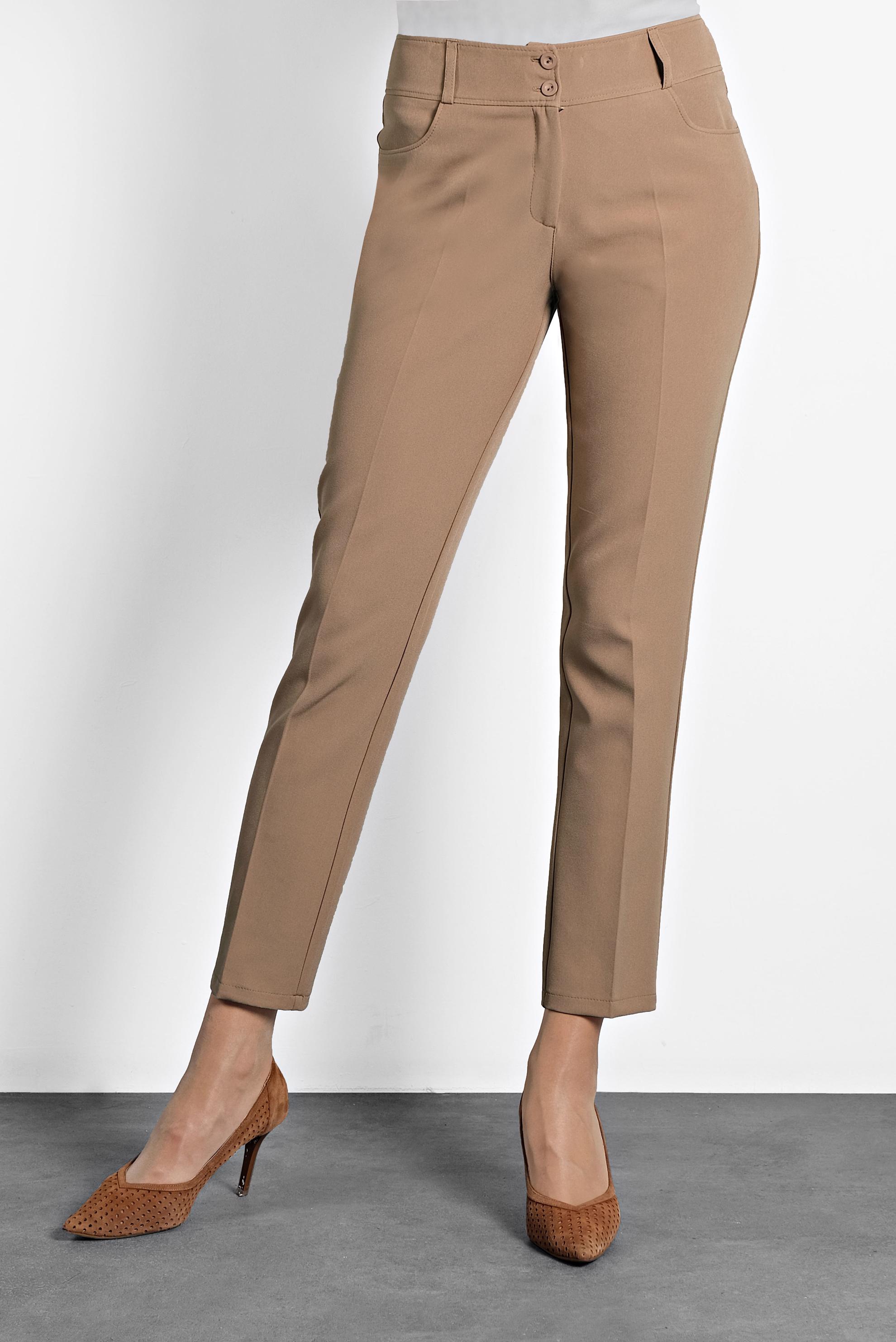 Tesettür giyim BEJ DÜĞMELİ HAVUÇ PANTOLON 70009