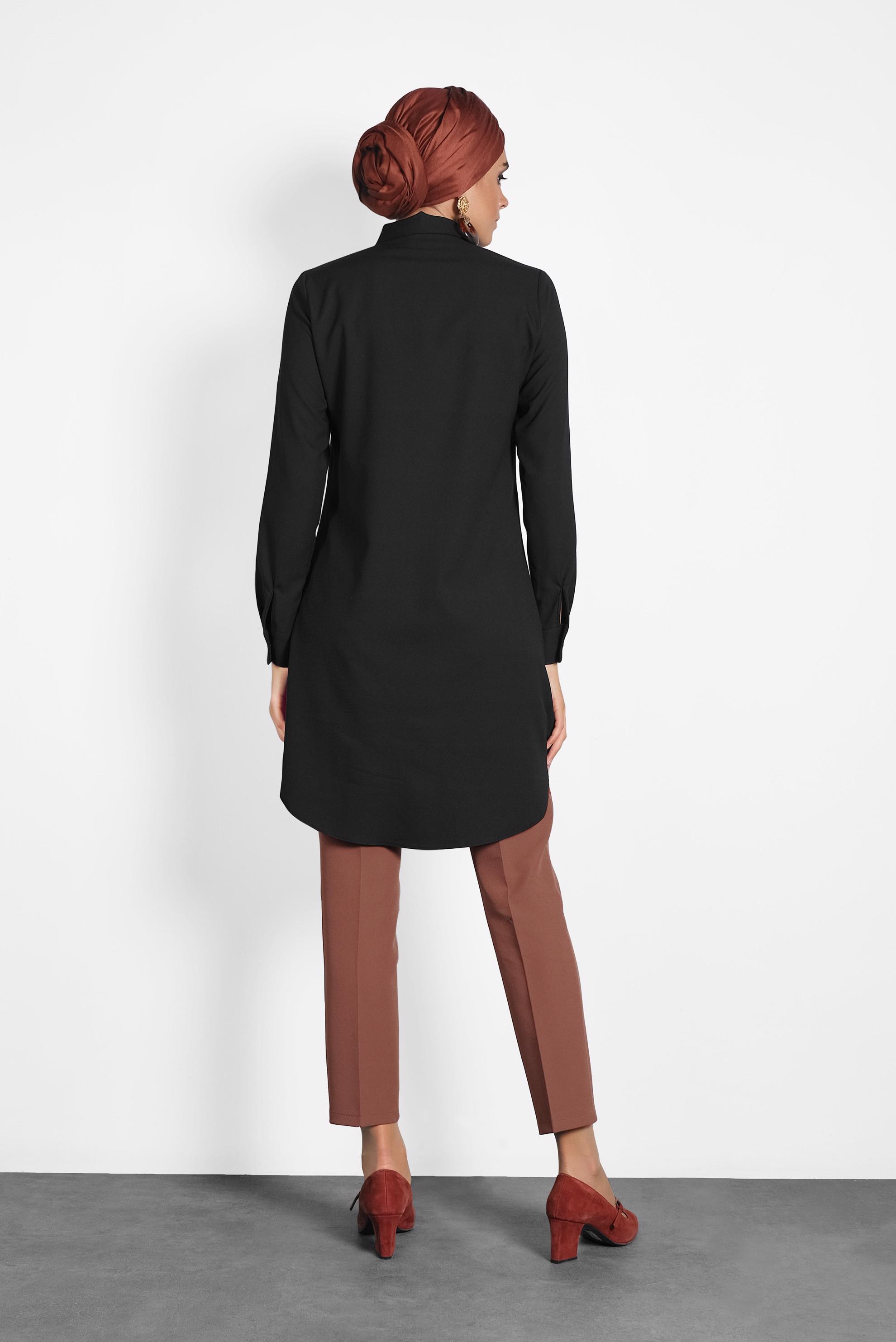 Tesettür giyim TURUNCU DÜĞMELİ HAVUÇ PANTOLON 70009