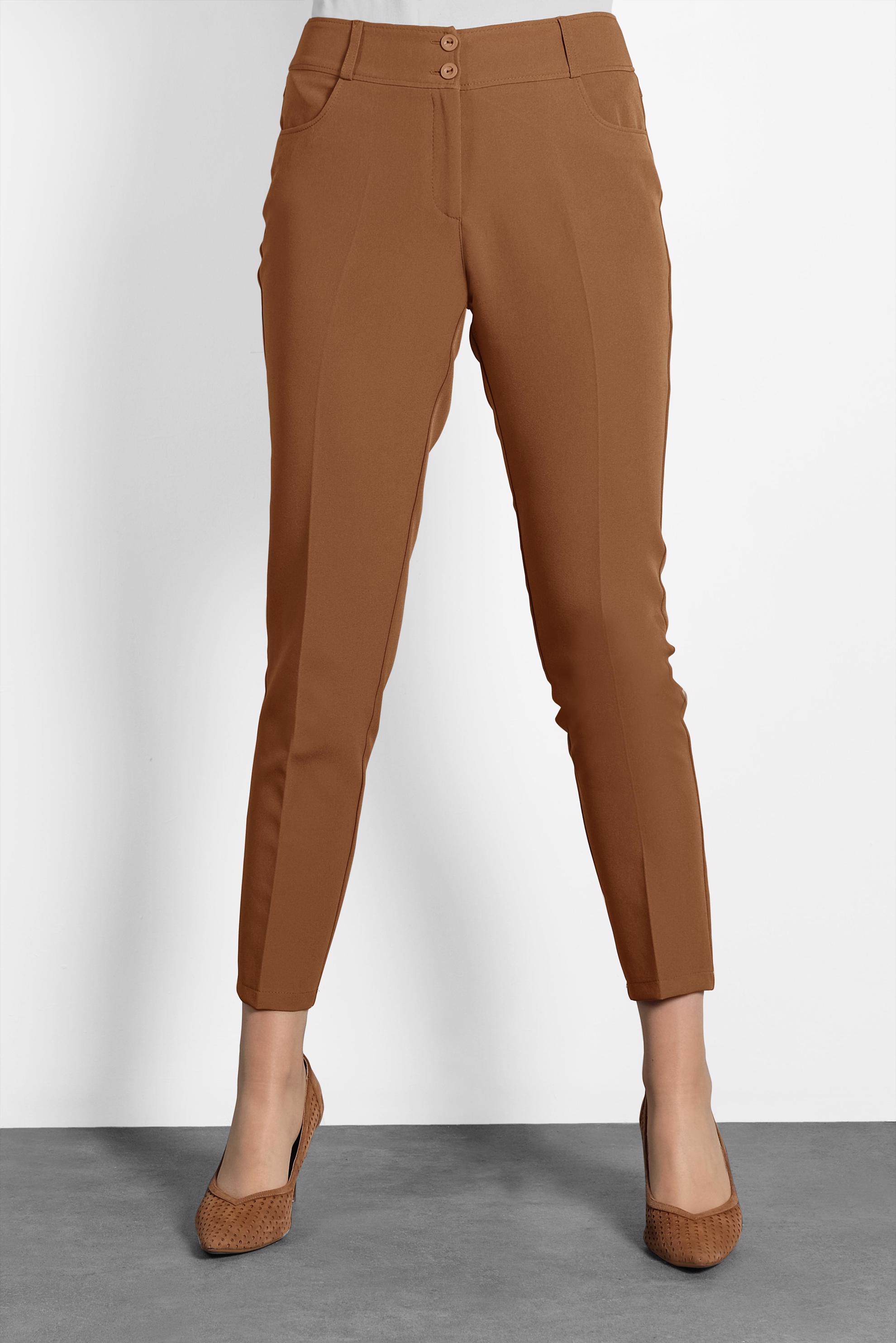 Tesettür giyim TABA DÜĞMELİ HAVUÇ PANTOLON 70009