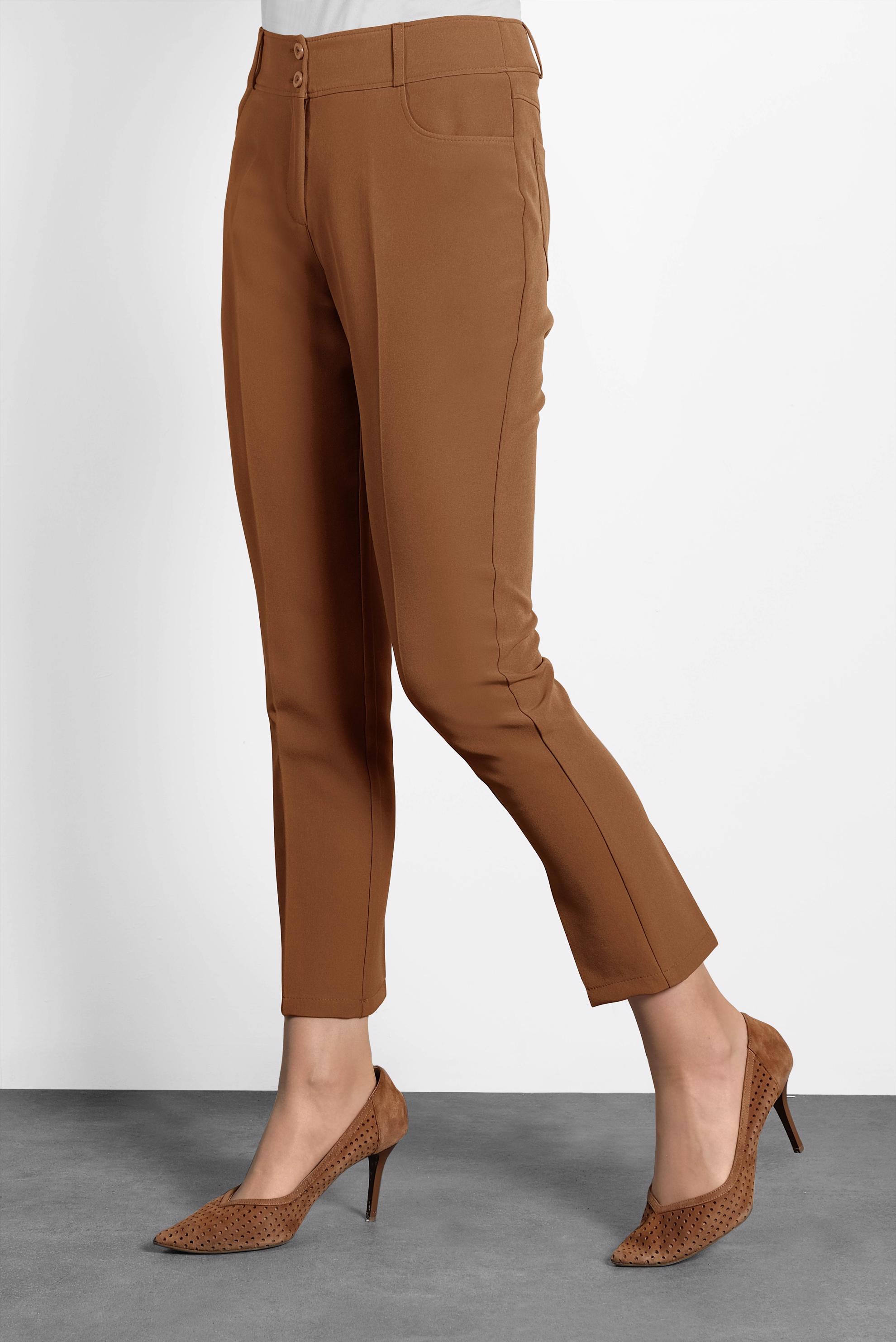 Tesettür giyim TABA DÜĞMELİ HAVUÇ PANTOLON 70009