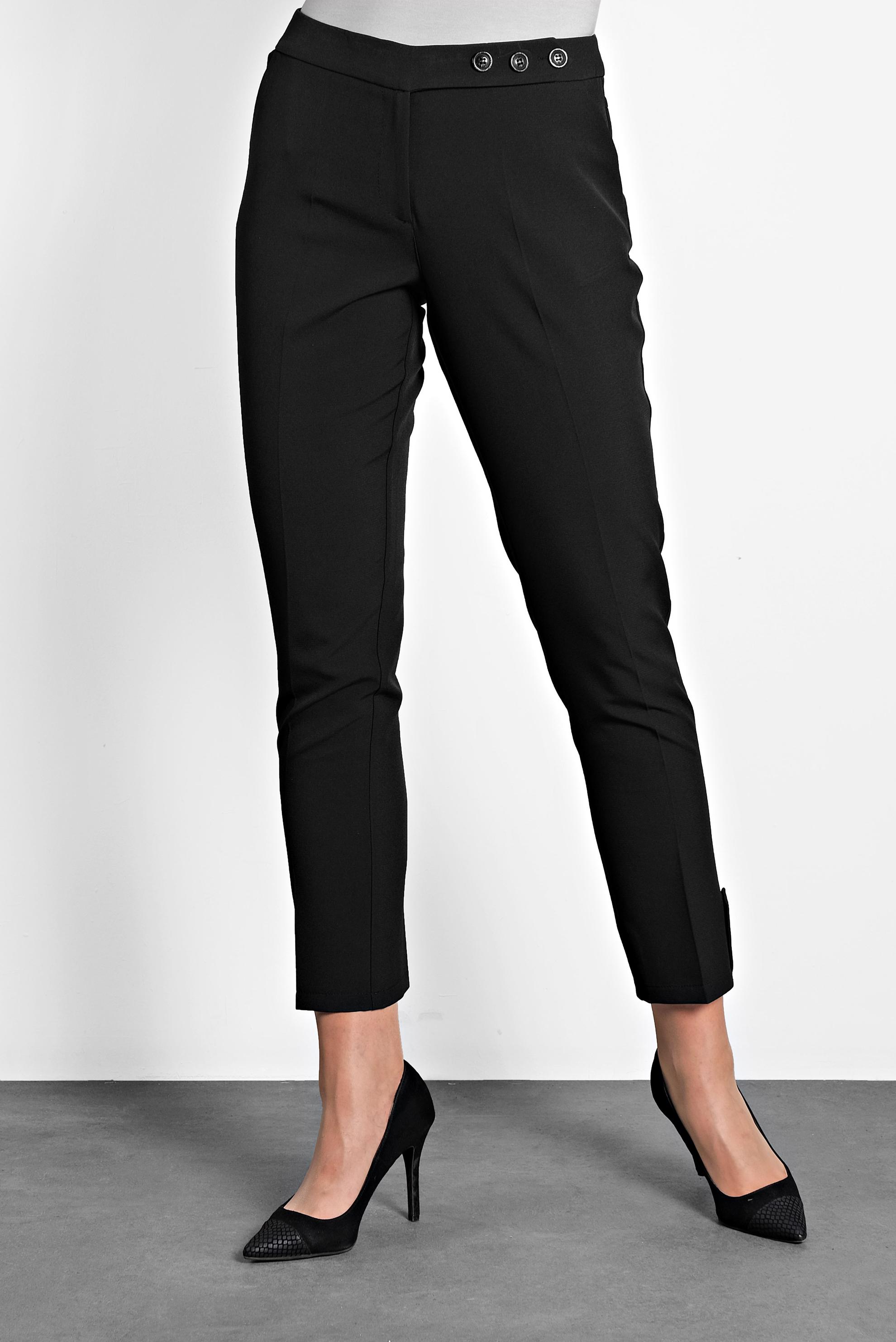 Tesettür giyim SİYAH DÜĞMELİ ARA BEL PANTOLON 70013 