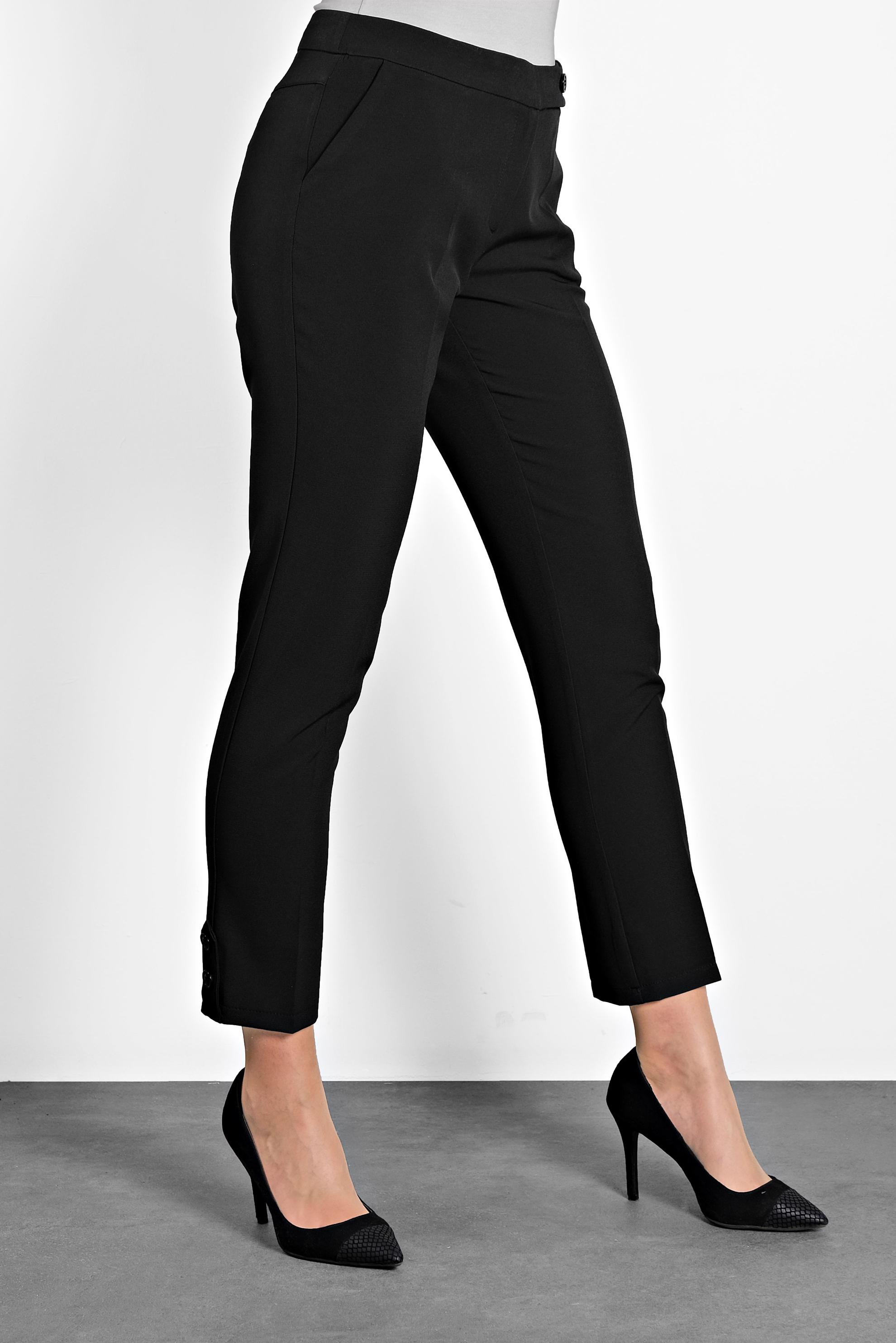 Tesettür giyim SİYAH DÜĞMELİ ARA BEL PANTOLON 70013 