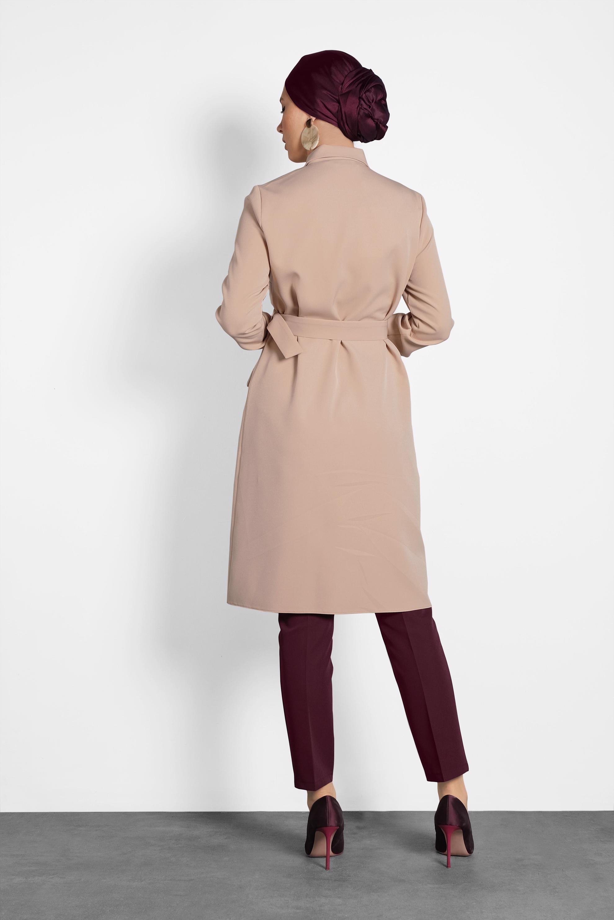 Tesettür giyim BORDO DAR PAÇA ARA BEL PANTOLON 70016