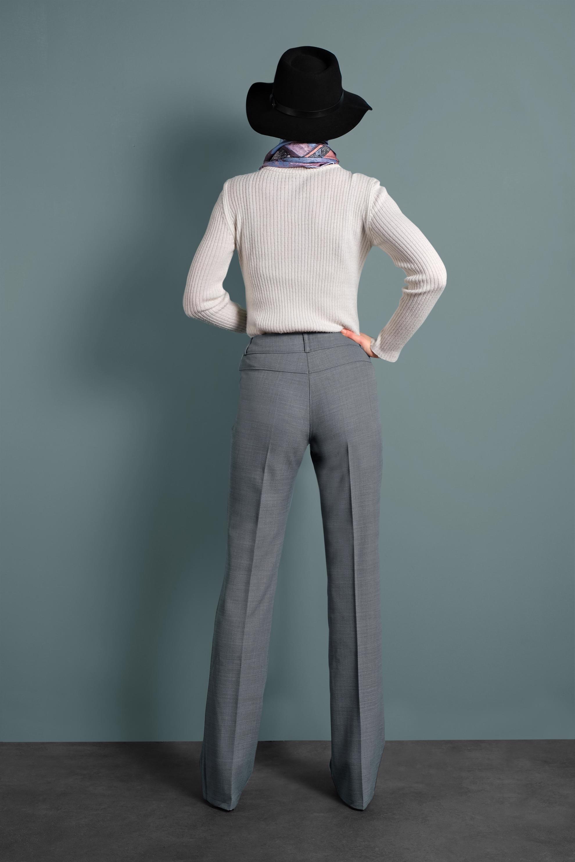 Tesettür giyim GRİ BOL PAÇA DÜĞMELİ PANTOLON 70017