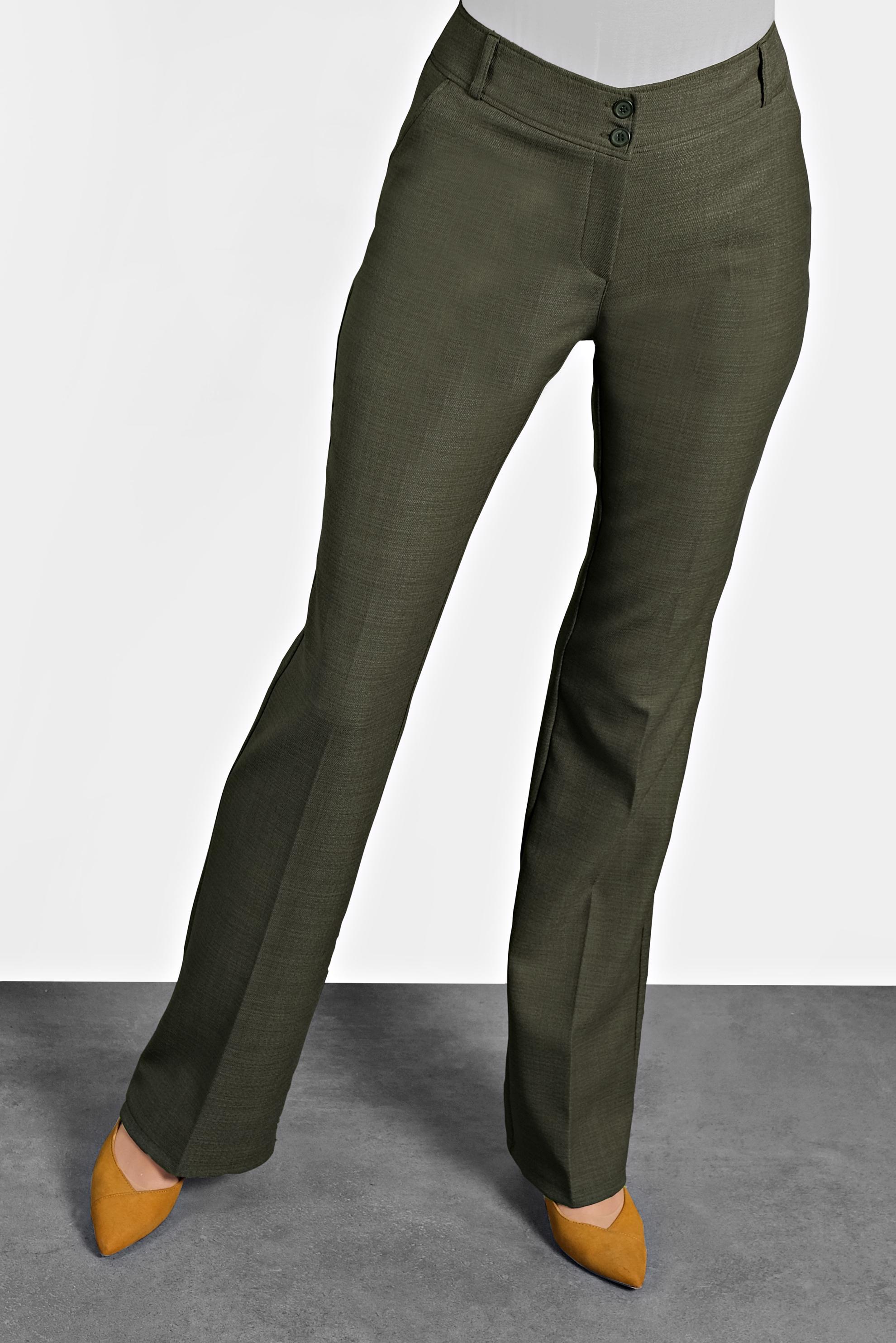 Tesettür giyim HAKİ BOL PAÇA DÜĞMELİ PANTOLON 70017