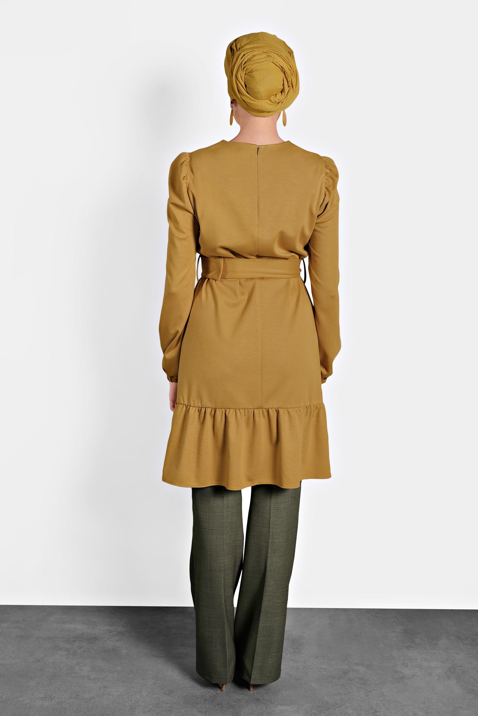 Tesettür giyim HAKİ BOL PAÇA DÜĞMELİ PANTOLON 70017