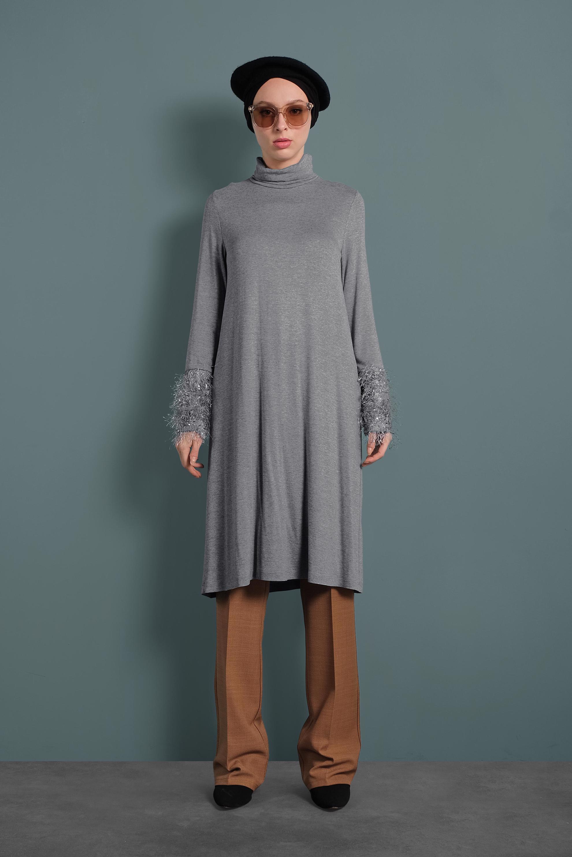 Hijab clothing BROWN BUTTONED WIDE-LEG PANTS 70017