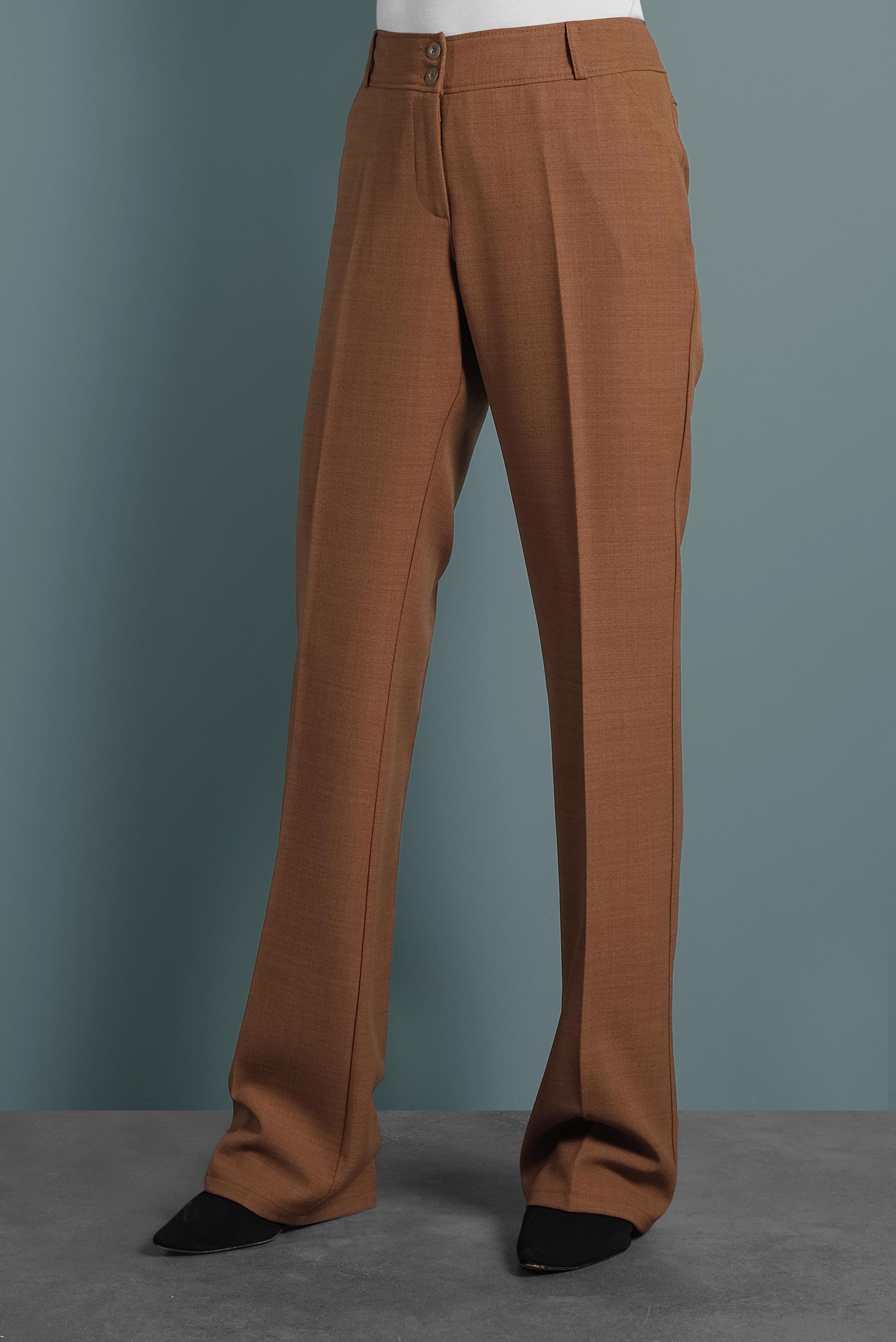 Hijab clothing BROWN BUTTONED WIDE-LEG PANTS 70017