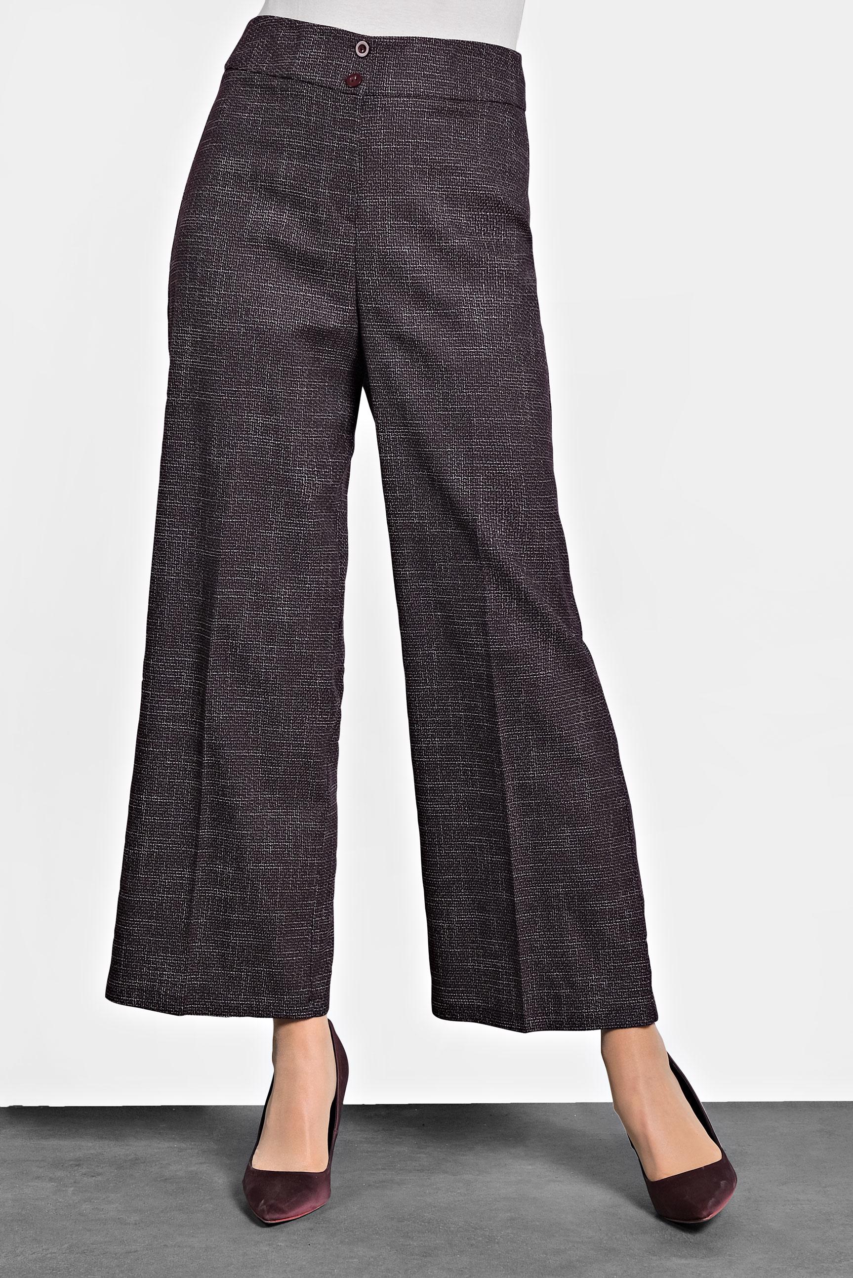 Tesettür giyim BORDO DÜĞMELİ BOL PAÇA PANTOLON 70018