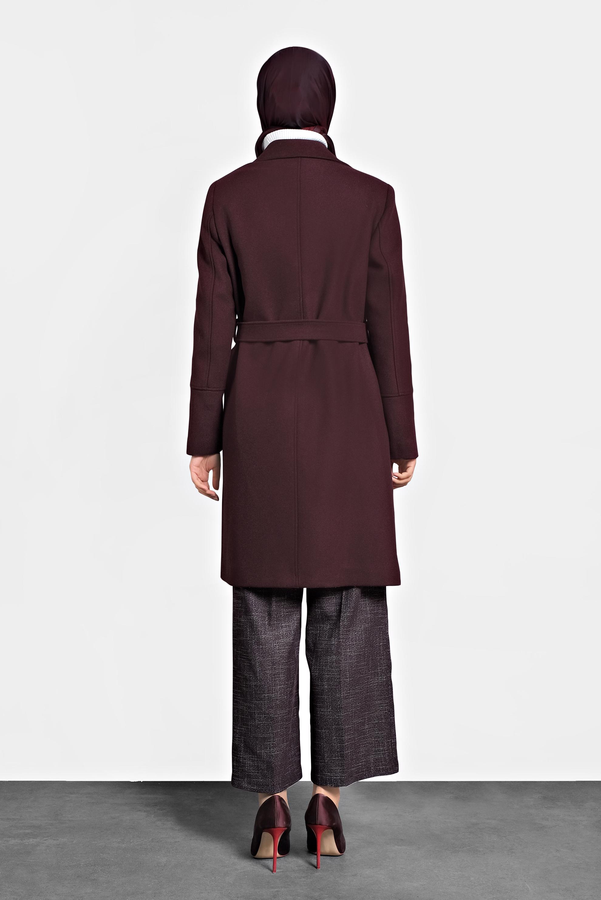 Tesettür giyim BORDO DÜĞMELİ BOL PAÇA PANTOLON 70018