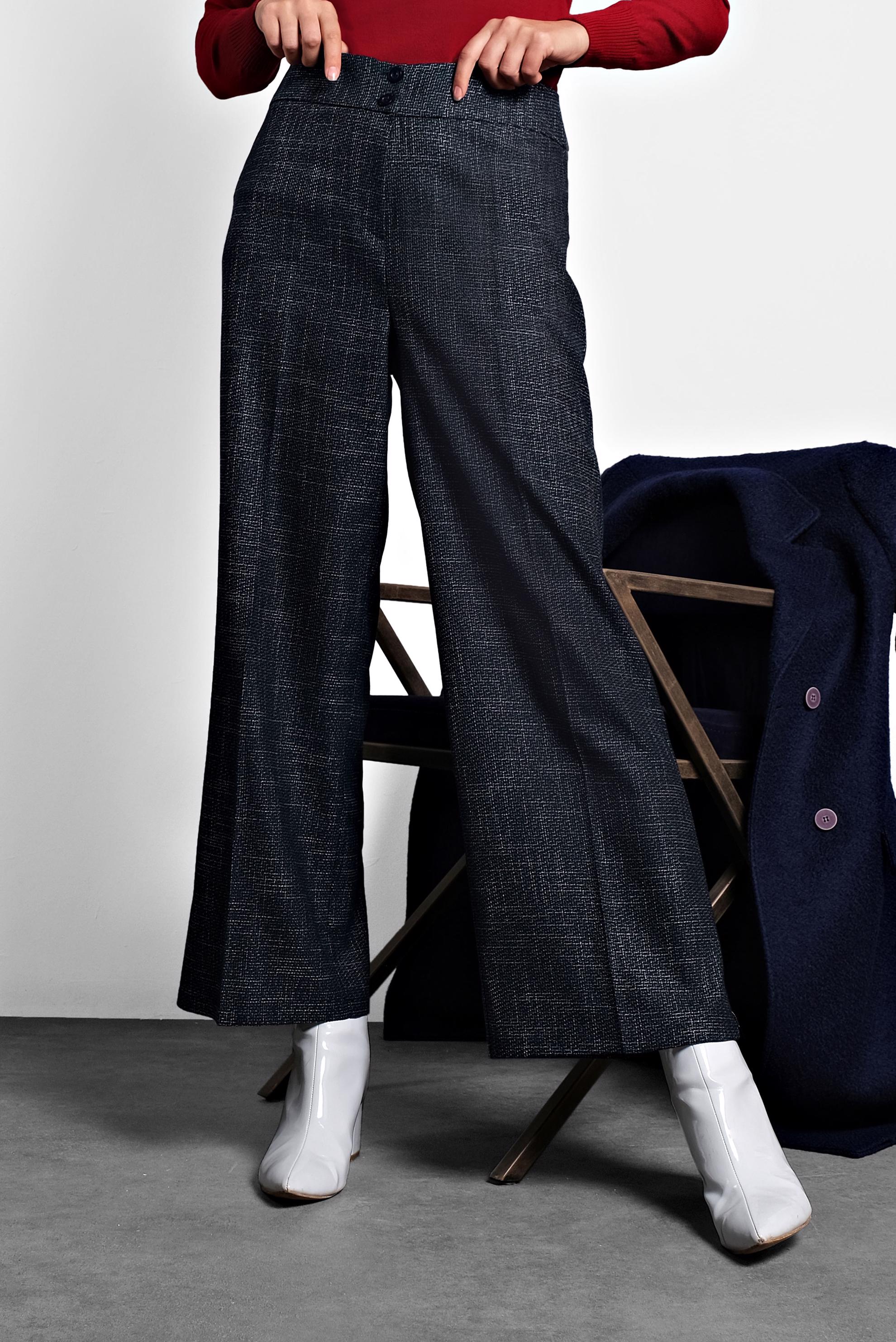 Tesettür giyim LACİVERT DÜĞMELİ BOL PAÇA PANTOLON 70018