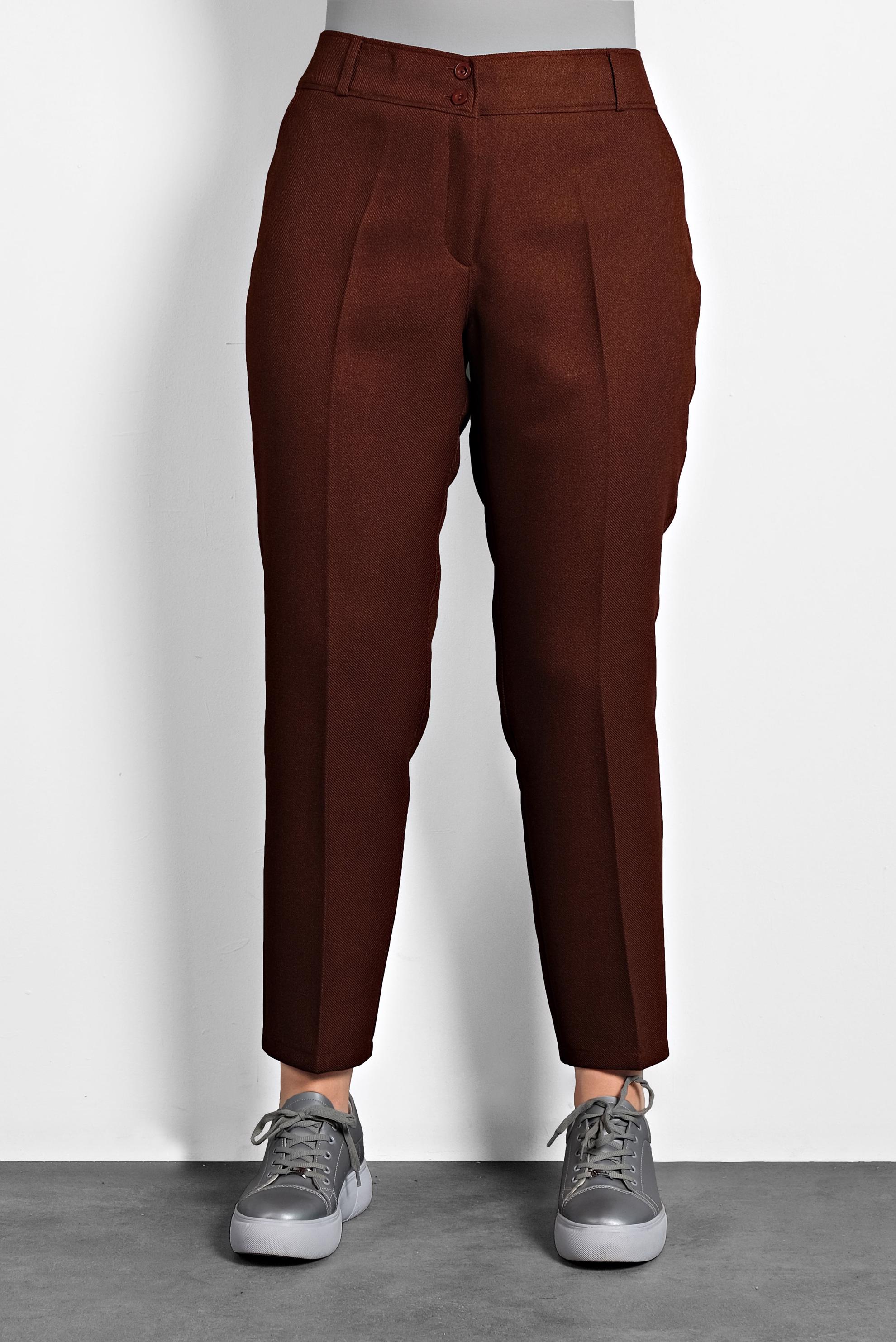 Hijab clothing BROWN HIGH-WAISTED CARROT CUT PANTS 70019 