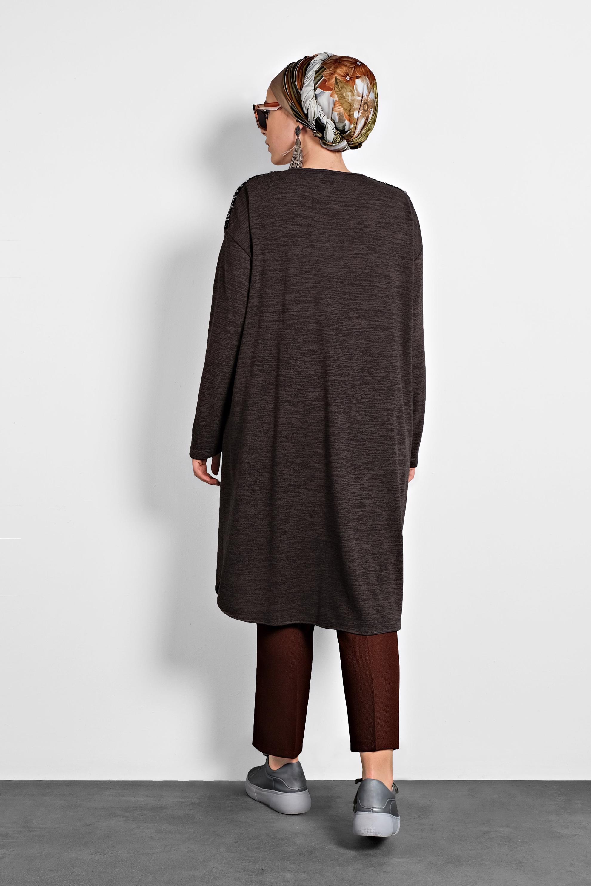 Hijab clothing BROWN HIGH-WAISTED CARROT CUT PANTS 70019 