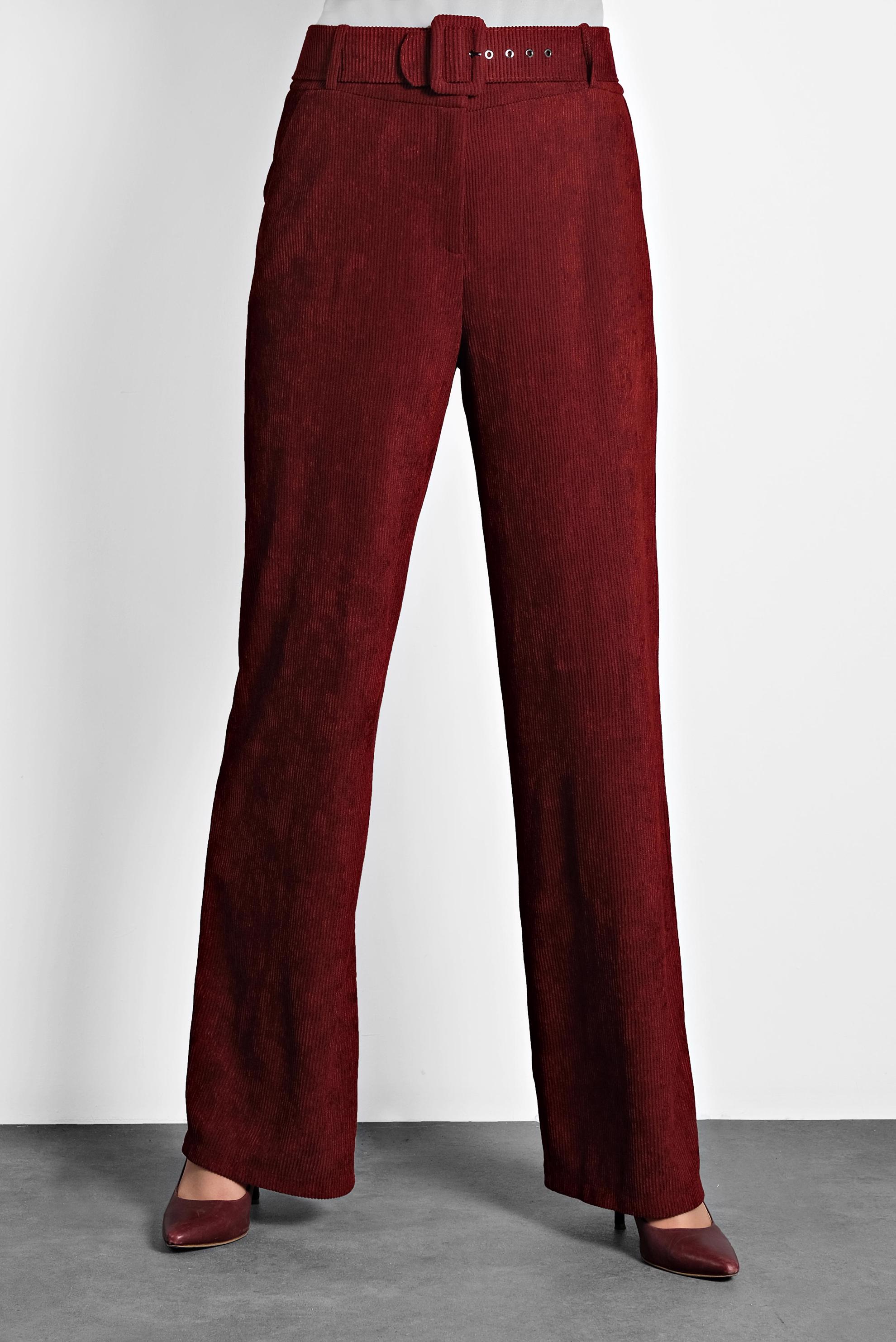 Tesettür giyim BORDO FİTİLLİ KADİFE PANTOLON 70026