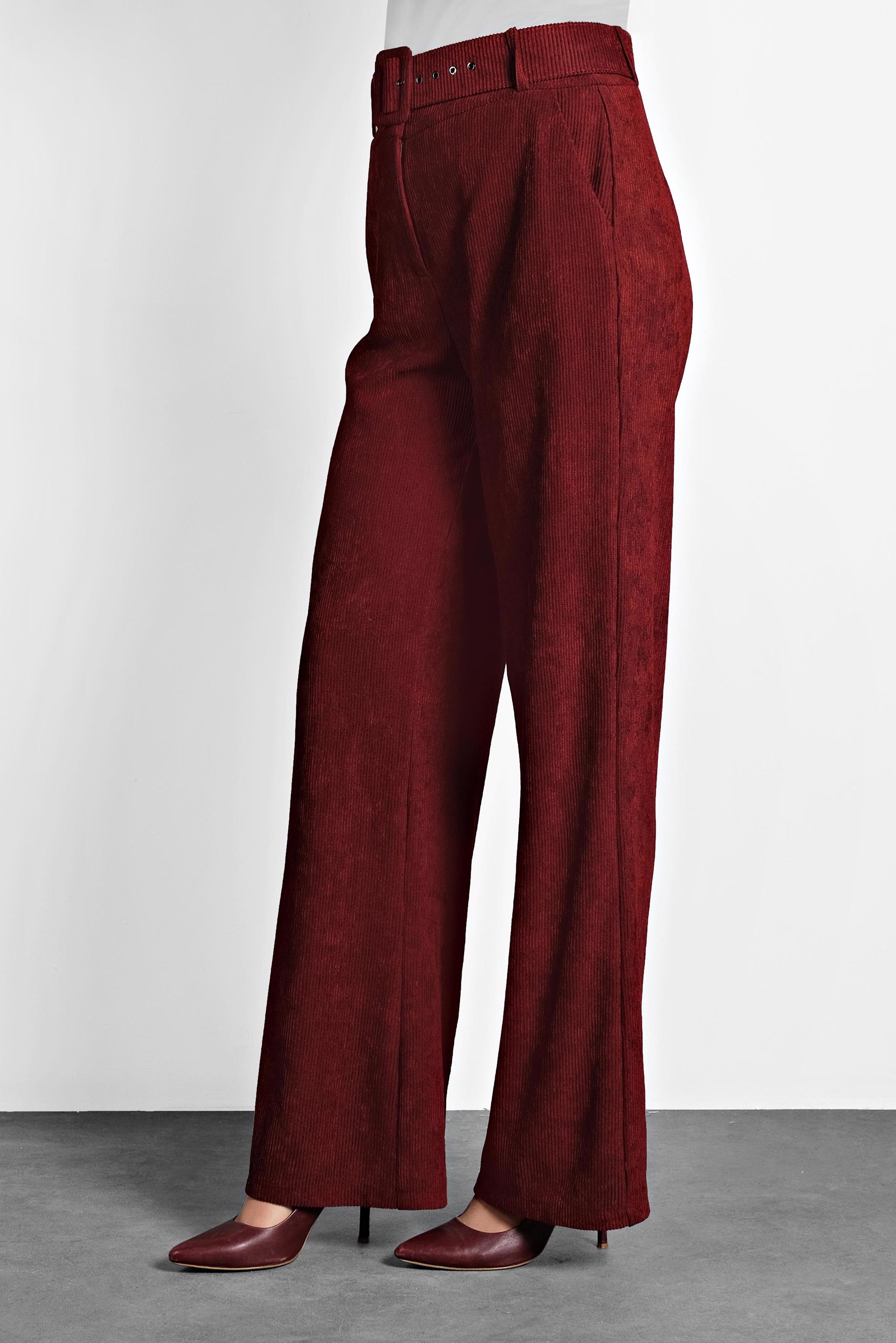 Tesettür giyim BORDO FİTİLLİ KADİFE PANTOLON 70026