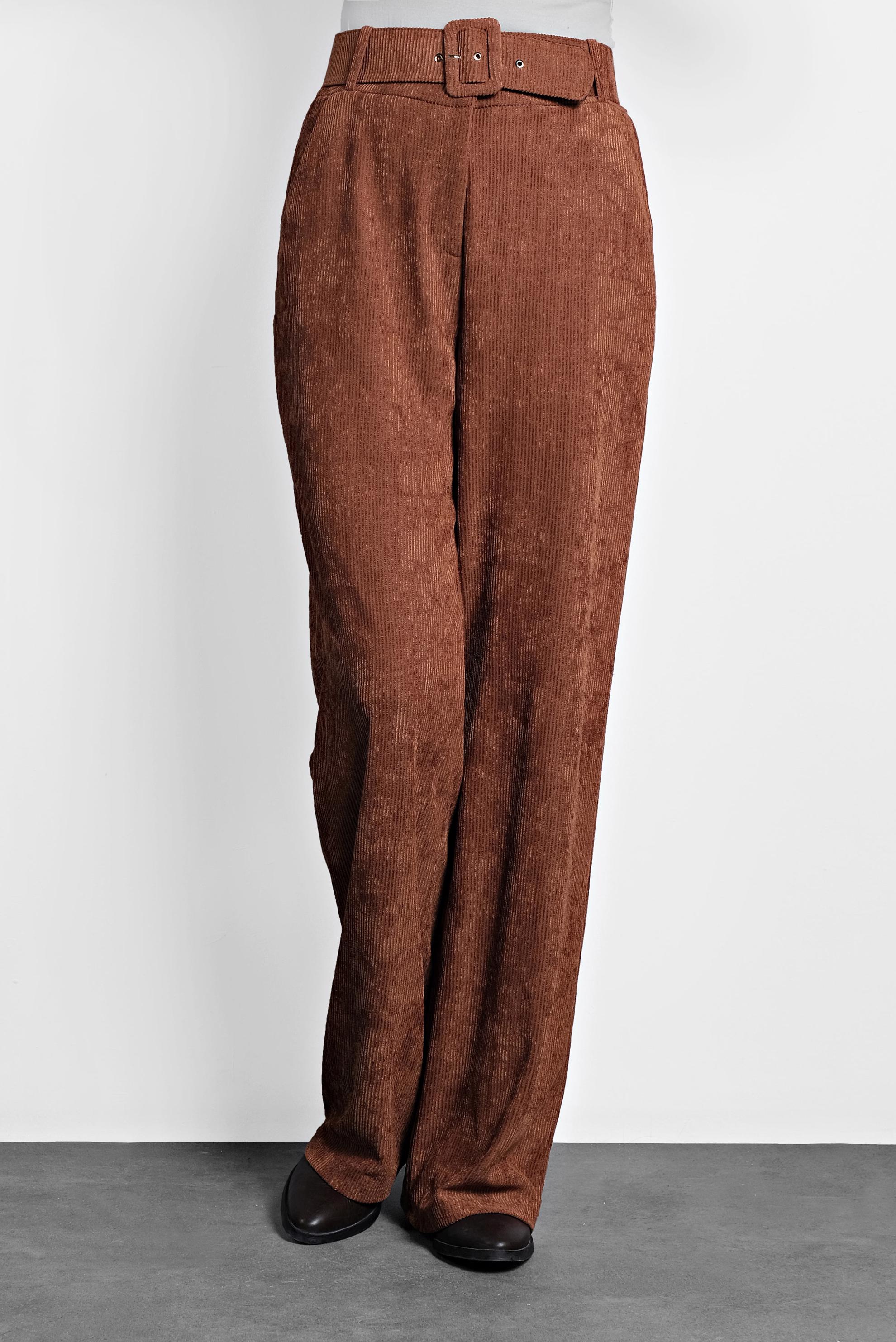 Tesettür giyim TURUNCU FİTİLLİ KADİFE PANTOLON 70026