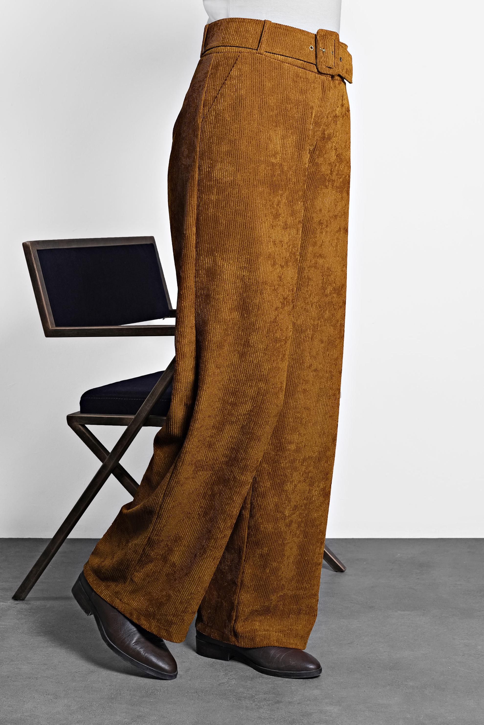 Tesettür giyim TABA FİTİLLİ KADİFE PANTOLON 70026