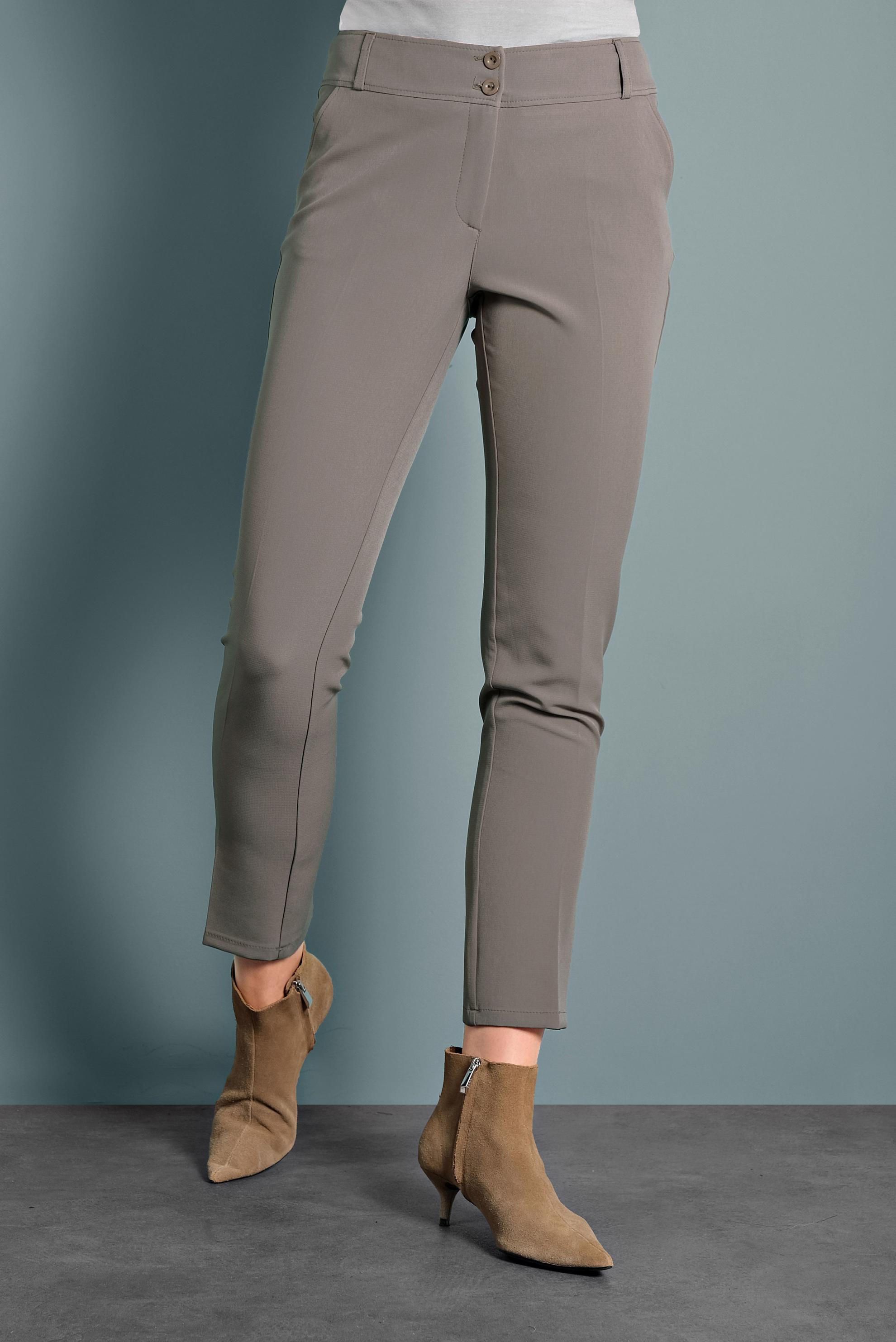 Tesettür giyim GRİ DAR PAÇA ARA BEL DÜĞMELİ PANTOLON 70030