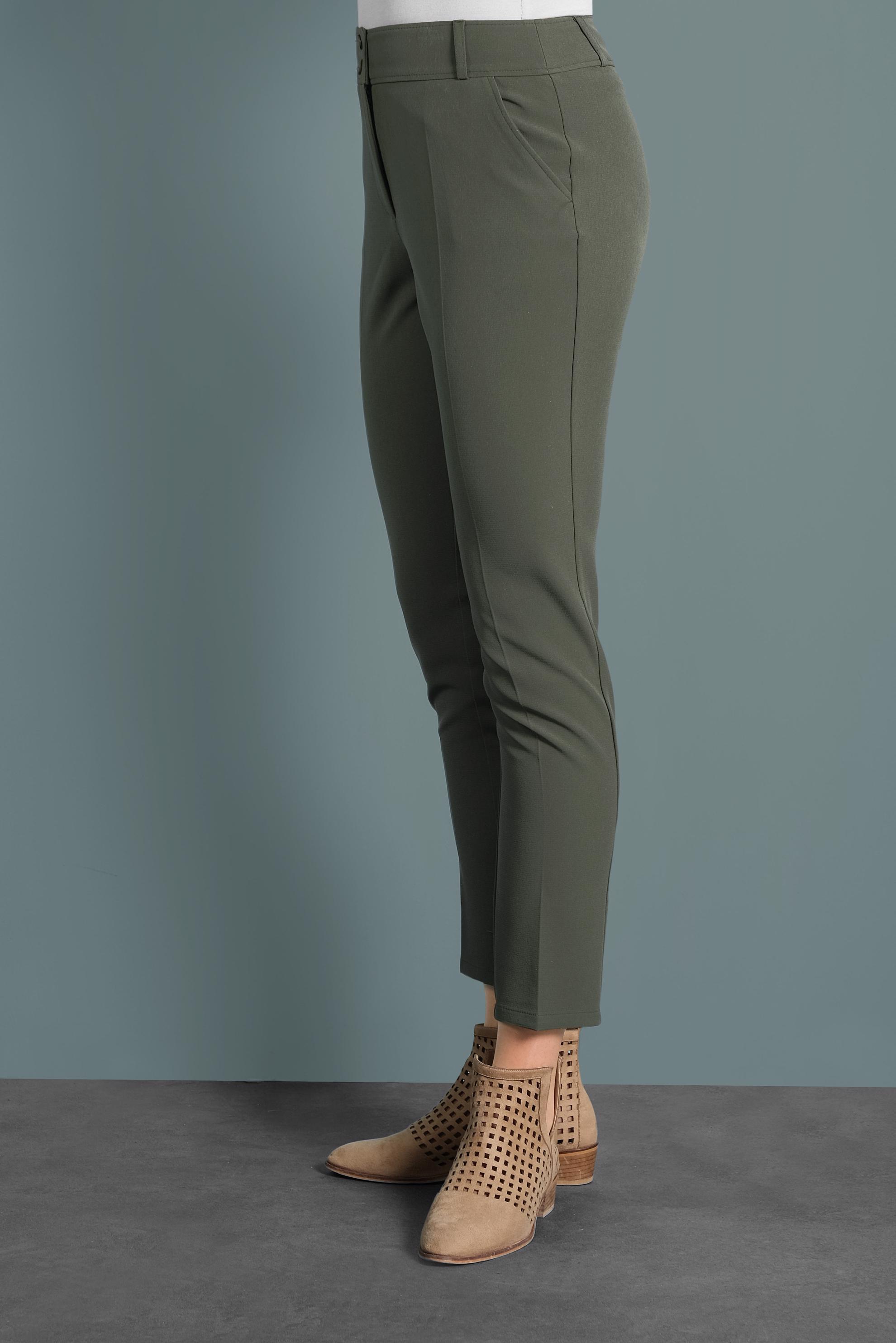 Tesettür giyim HAKİ DAR PAÇA ARA BEL DÜĞMELİ PANTOLON 70030