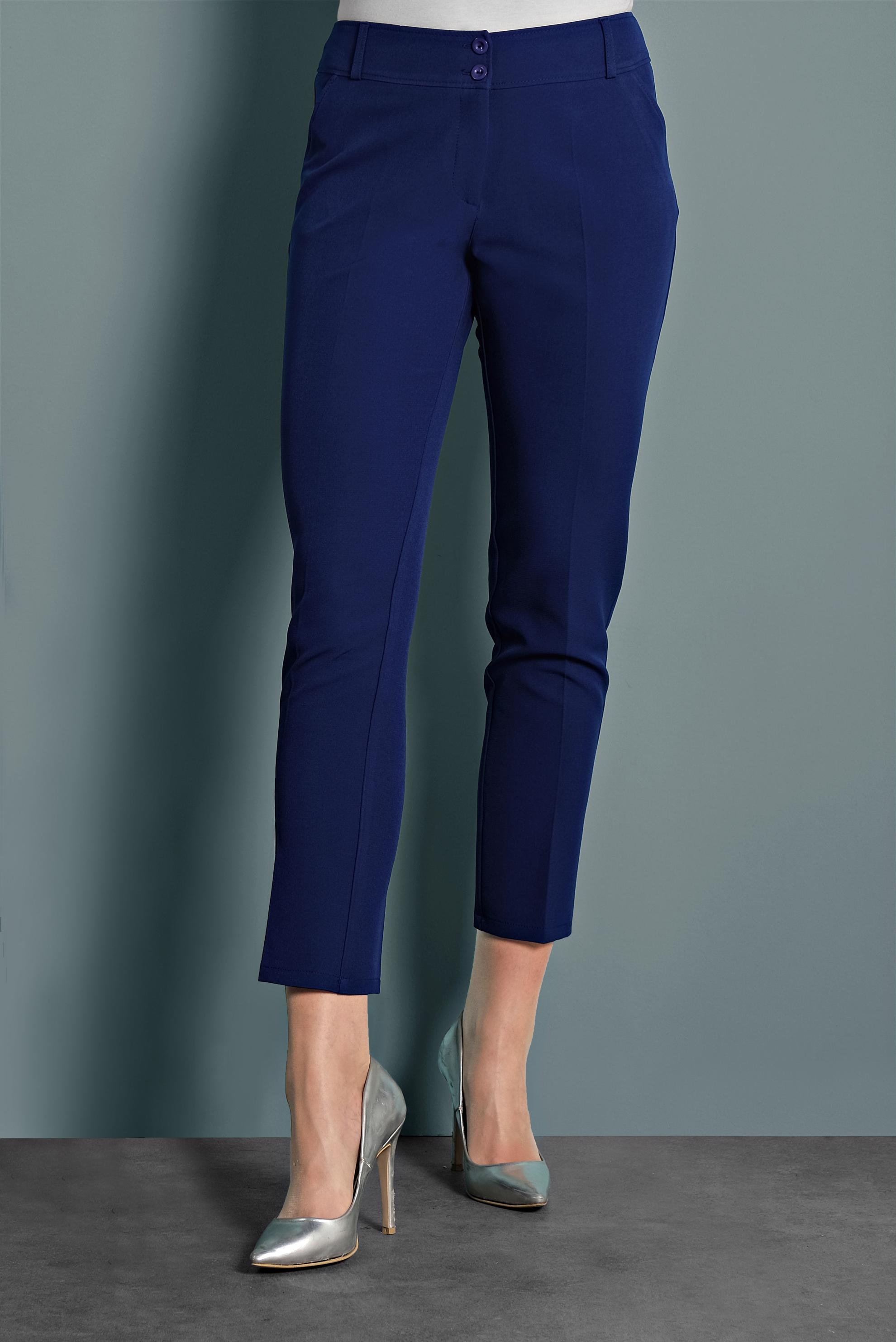 Tesettür giyim LACİVERT DAR PAÇA ARA BEL DÜĞMELİ PANTOLON 70030