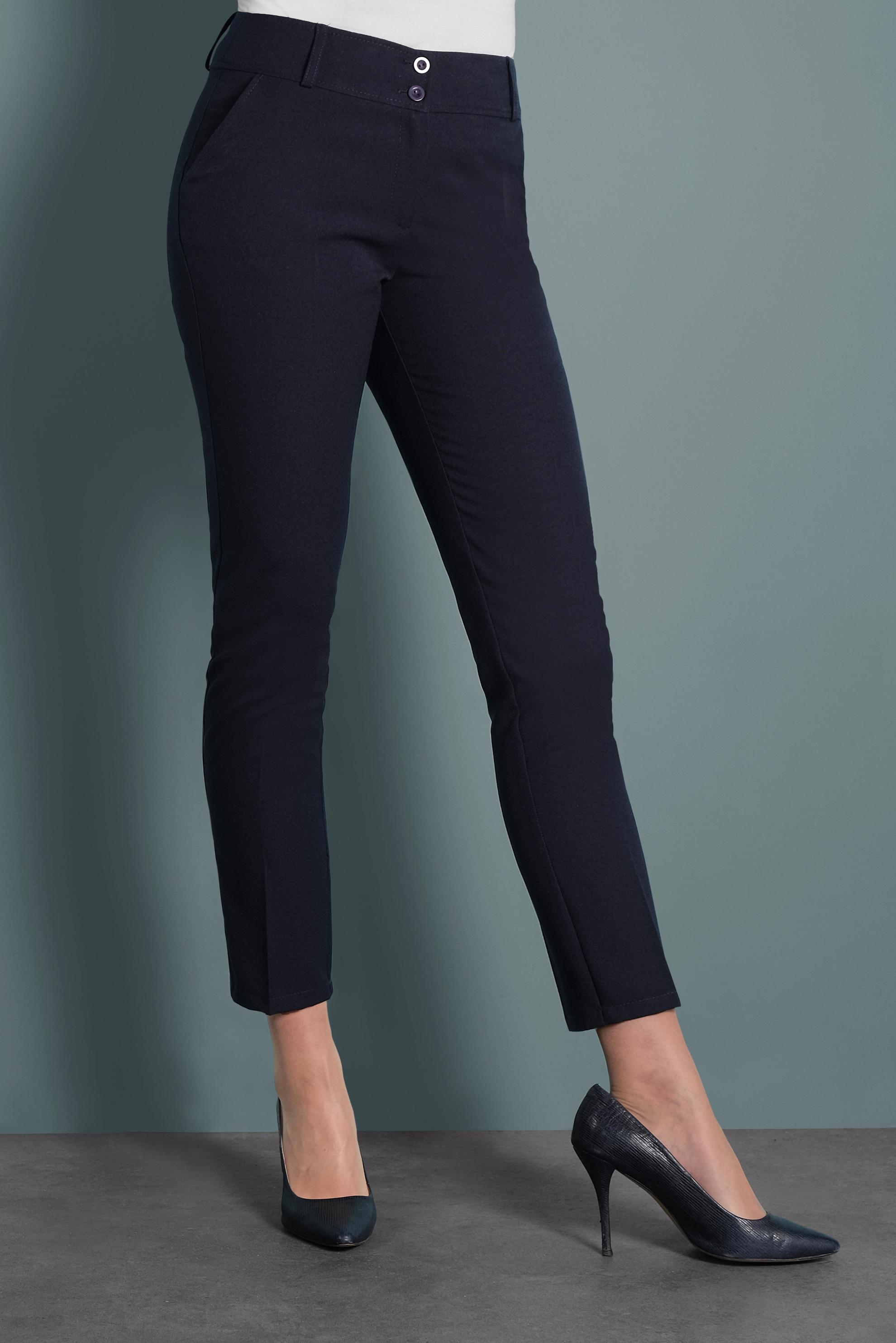 Tesettür giyim LACİVERT DÜĞMELİ ARA BEL KUMAŞ PANTOLON 70031