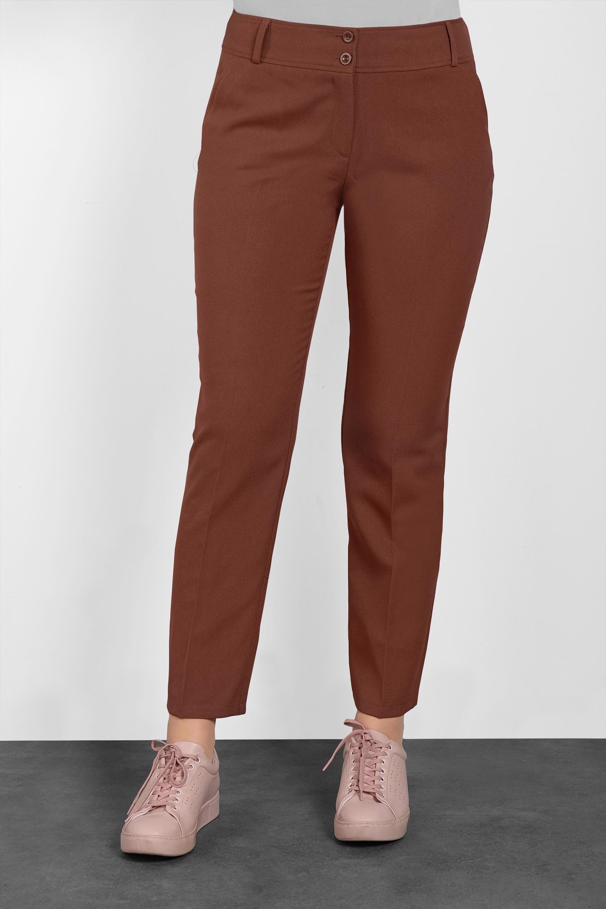 Tesettür giyim TABA DÜĞMELİ ARA BEL KUMAŞ PANTOLON 70031