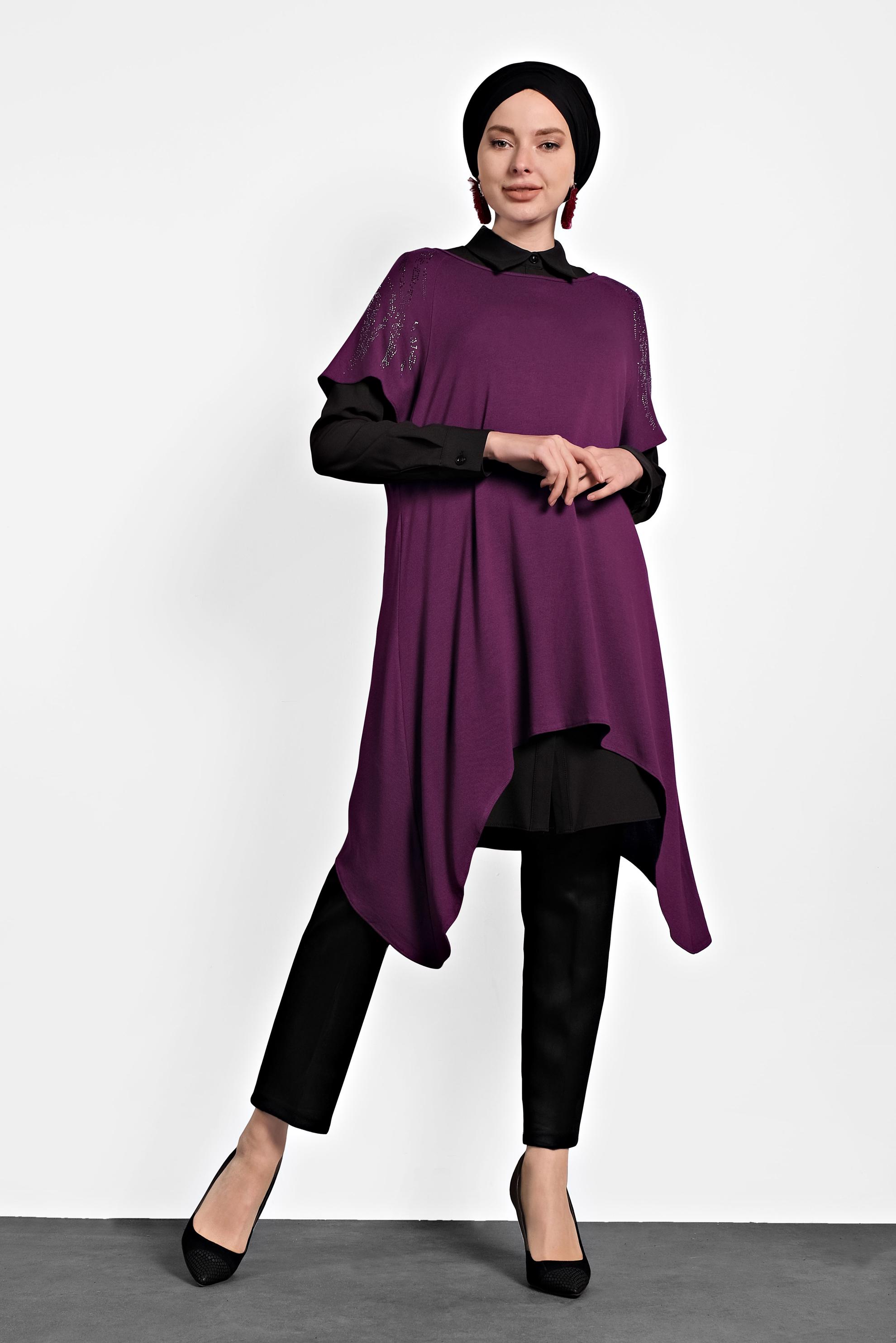 Tesettür giyim SİYAH YÜKSEK BEL SÜET PANTOLON 70032